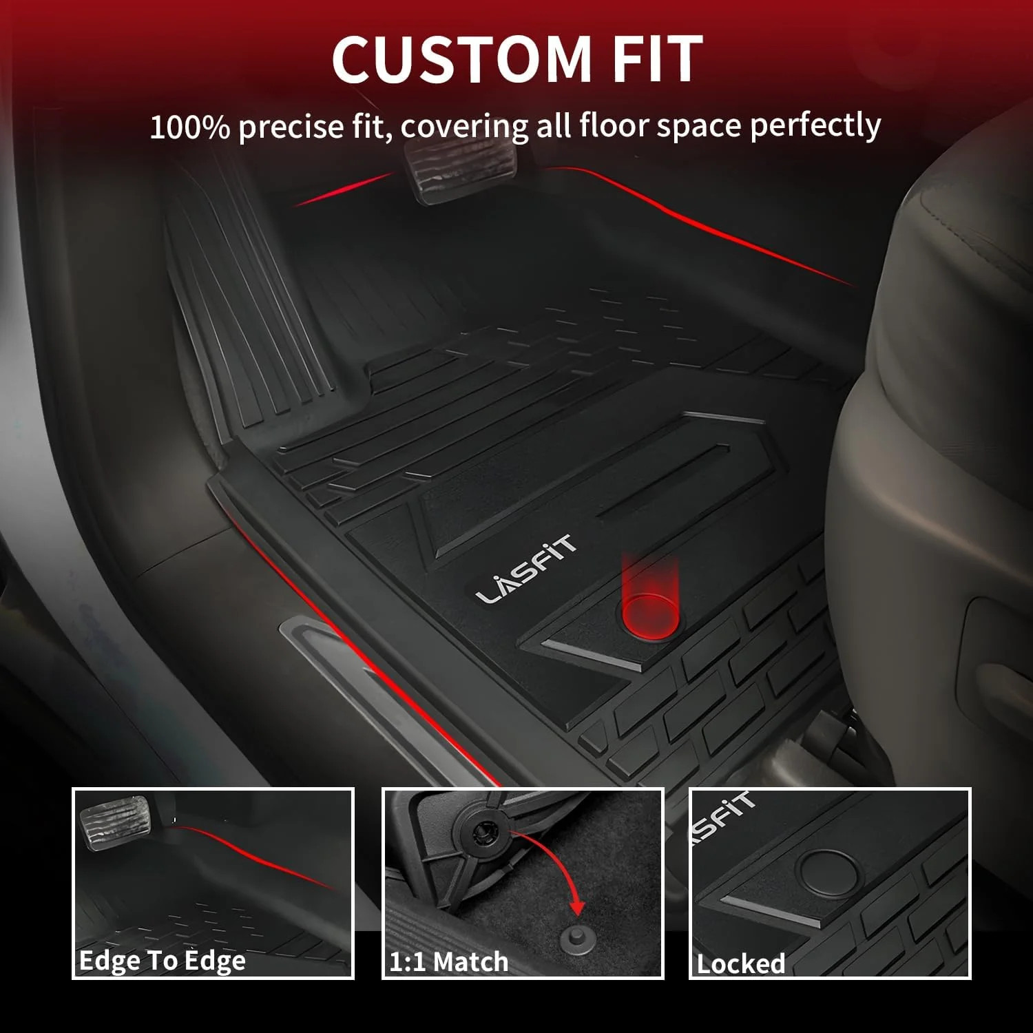 LASFIT Floor Mats 2019-2026 for Chevy Silverado/GMC Sierra 1500, 2020-2026 for 2