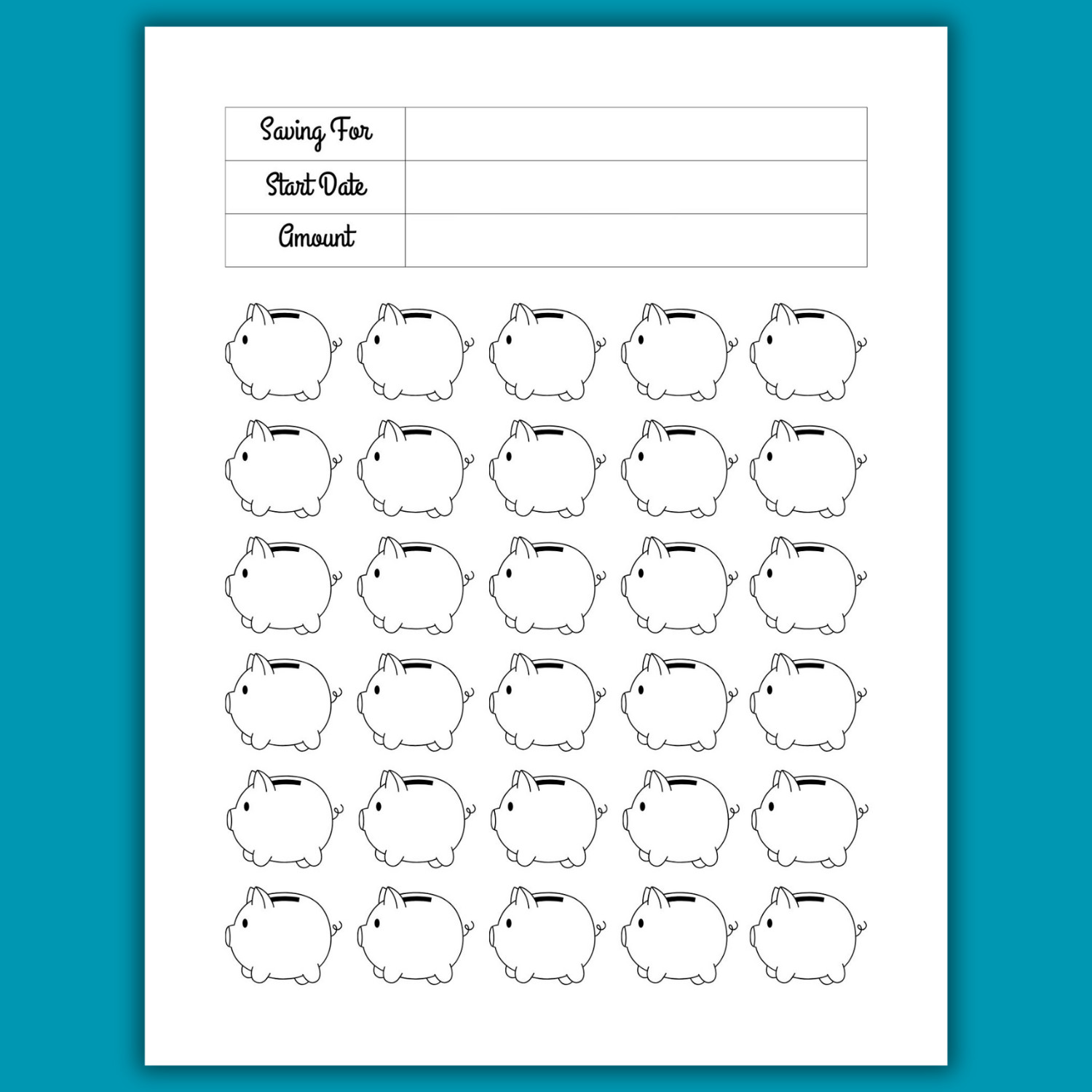 Savings Tracker For Kids | Money Challenge Worksheets