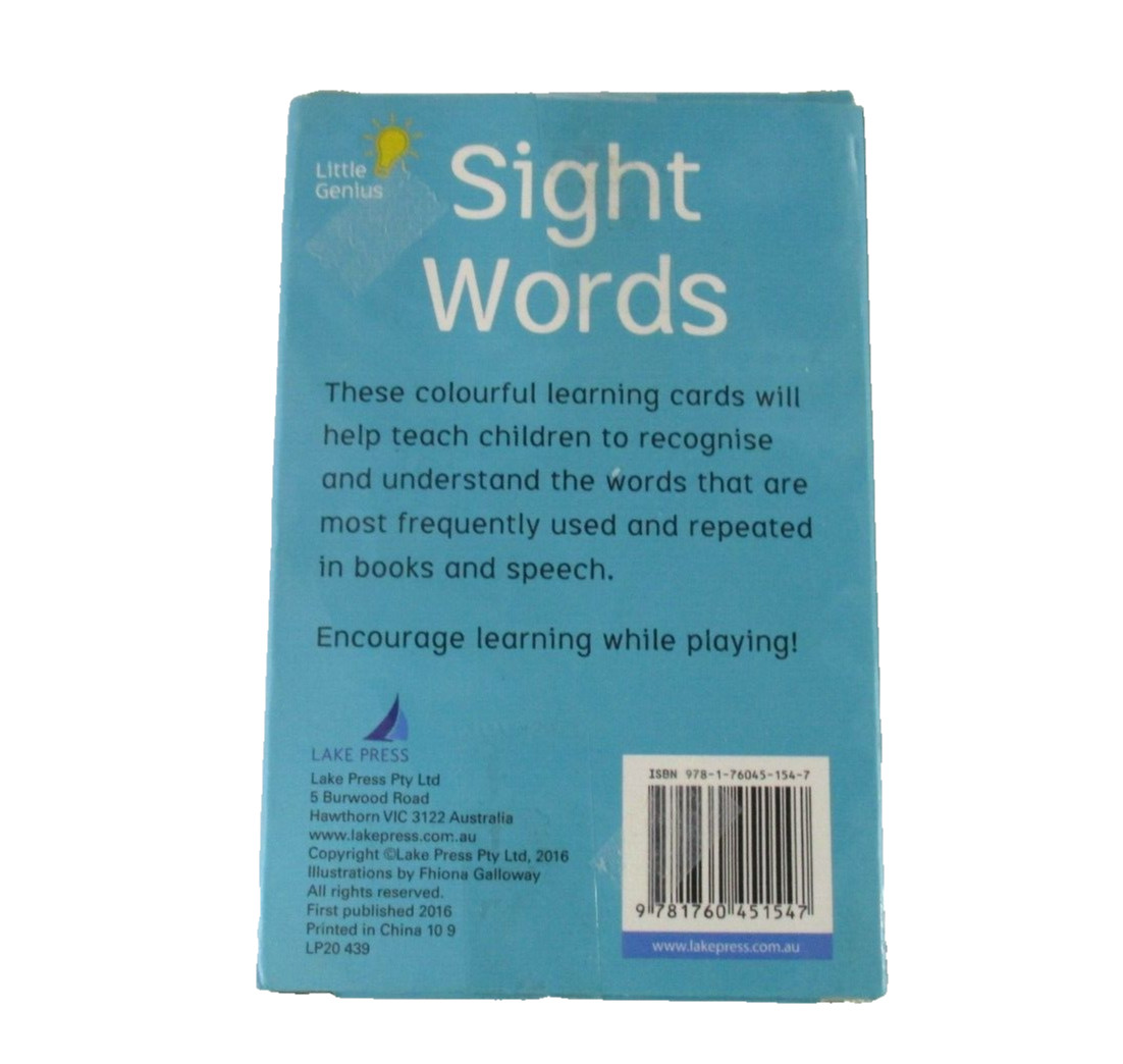 Little Genius Sight Words 52 Cards Complete 2016 Lake Press Very Good Condition