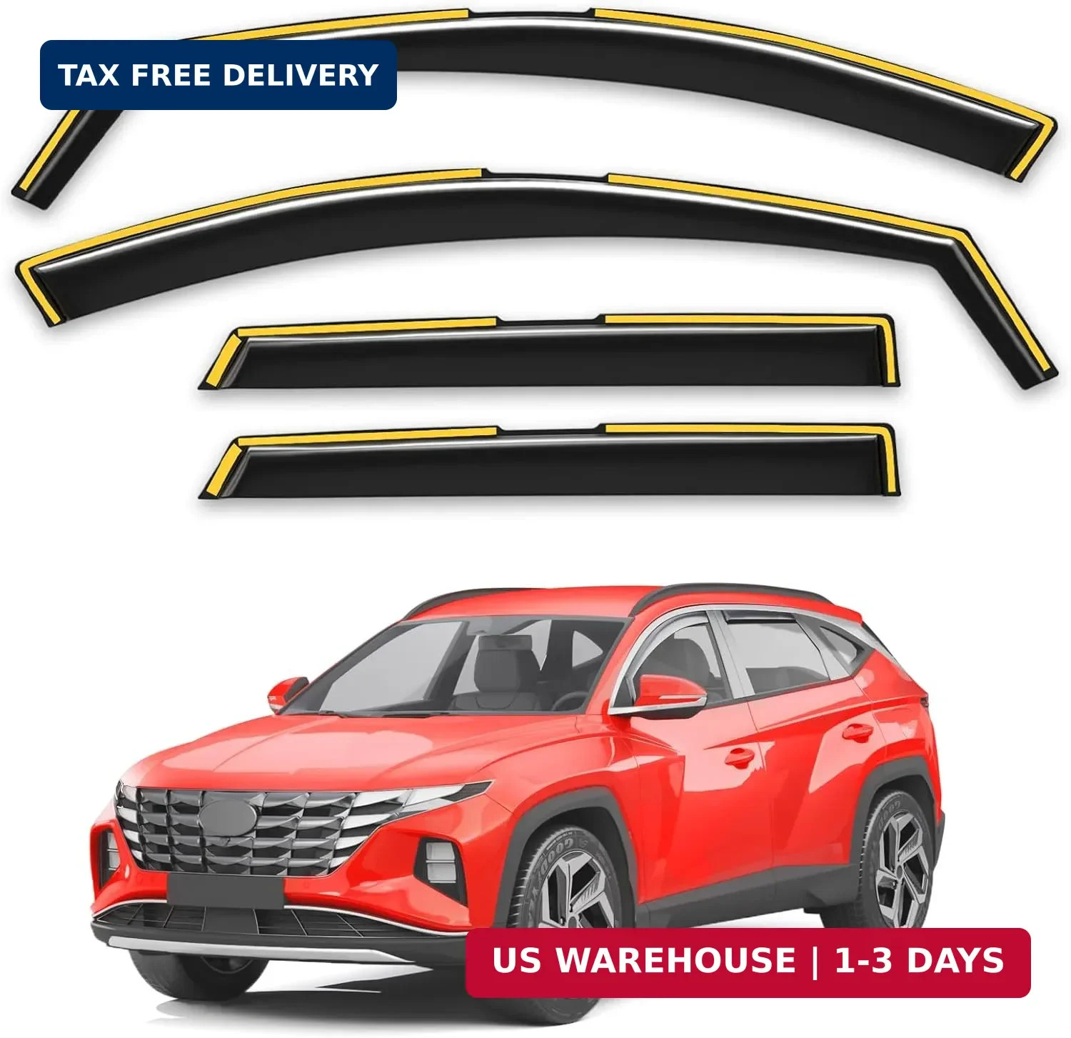 in-Channel Window Rain Guards Fit for Hyundai Tucson 2022 2024 2023 2025 2026 Ex