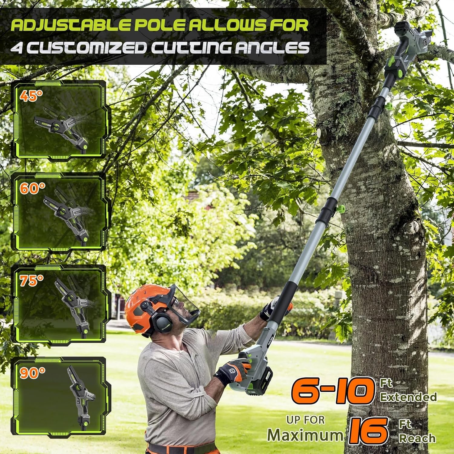 2-in-1 Cordless Pole Saw (2025 Upgraded), 7 Inch Brushless Mini Chainsaw with