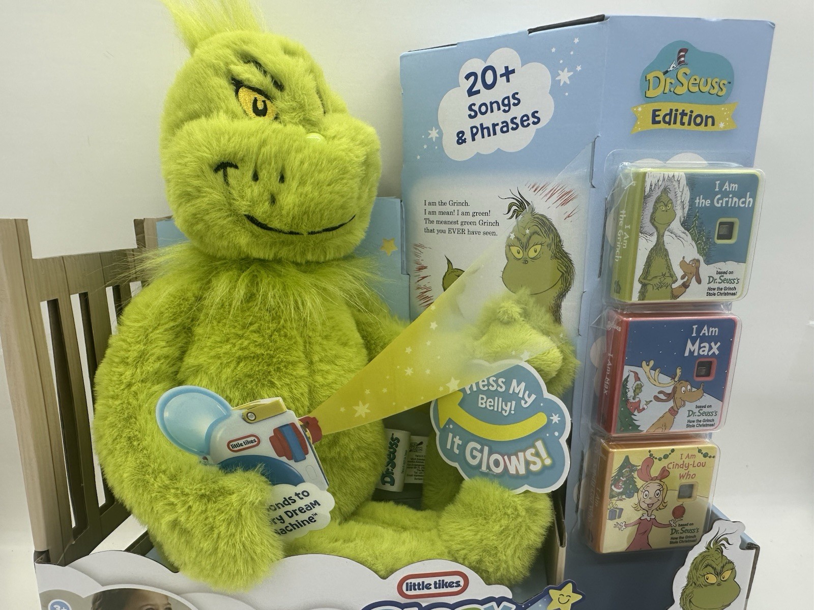 Little Tikes Story Dream Machine The Grinch Plush & 3 Books Dr Seuss Edition New