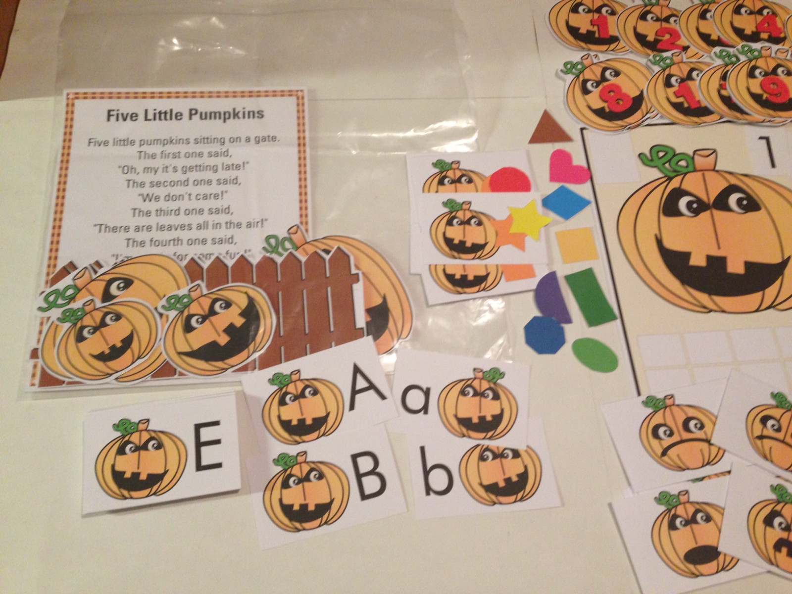 PUMPKINS -THEMED Learning Activities Package- LAMINATED – Teaching supplies