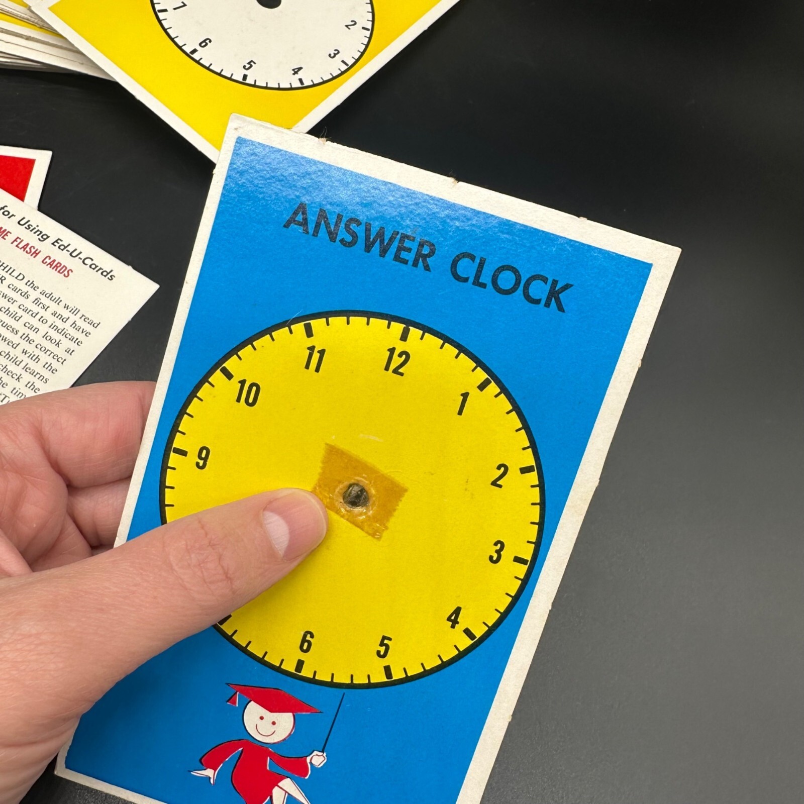 Vintage Telling Time Flash Cards Educational 1963 Home School Teaching USA