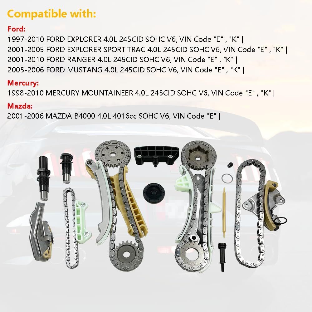 Engine Timing Chain Kit | Fit for Ford Explorer Sport Trac Ranger Mustang,