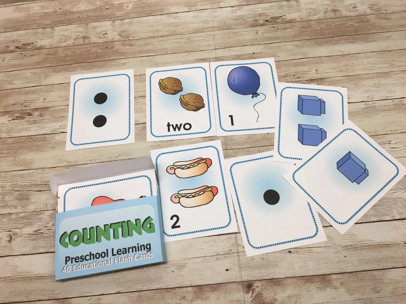 Counting – Busy Bee Preschool Learning – 40 Educational Flash Cards UNCUT PRINT