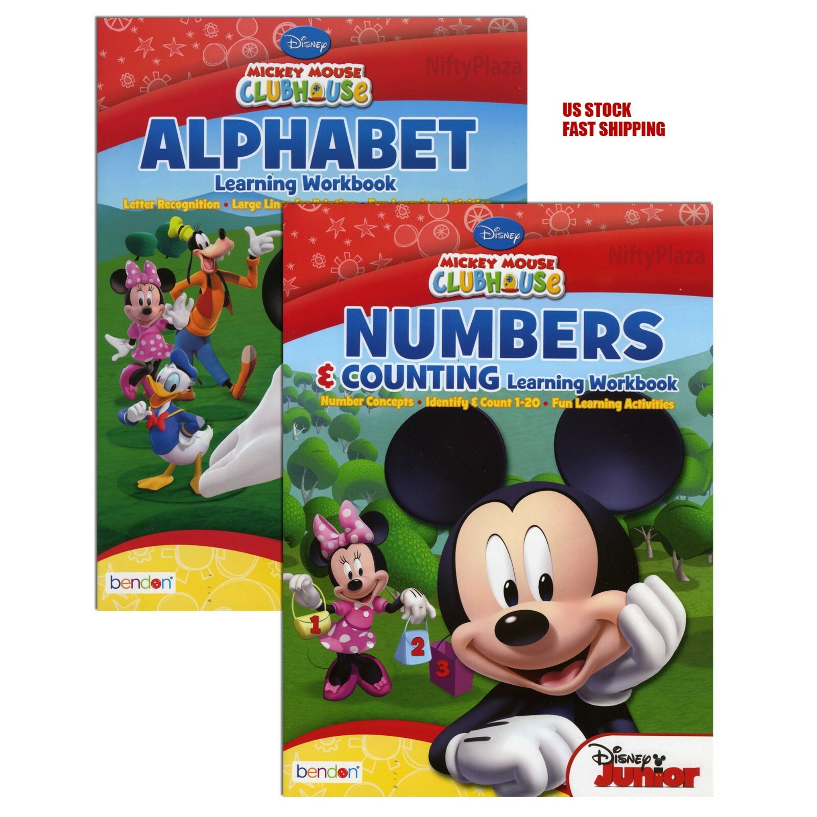Disney Mickey Mouse Workbook(Numbers and Alphabet) 2/Pack – Fun and Educational