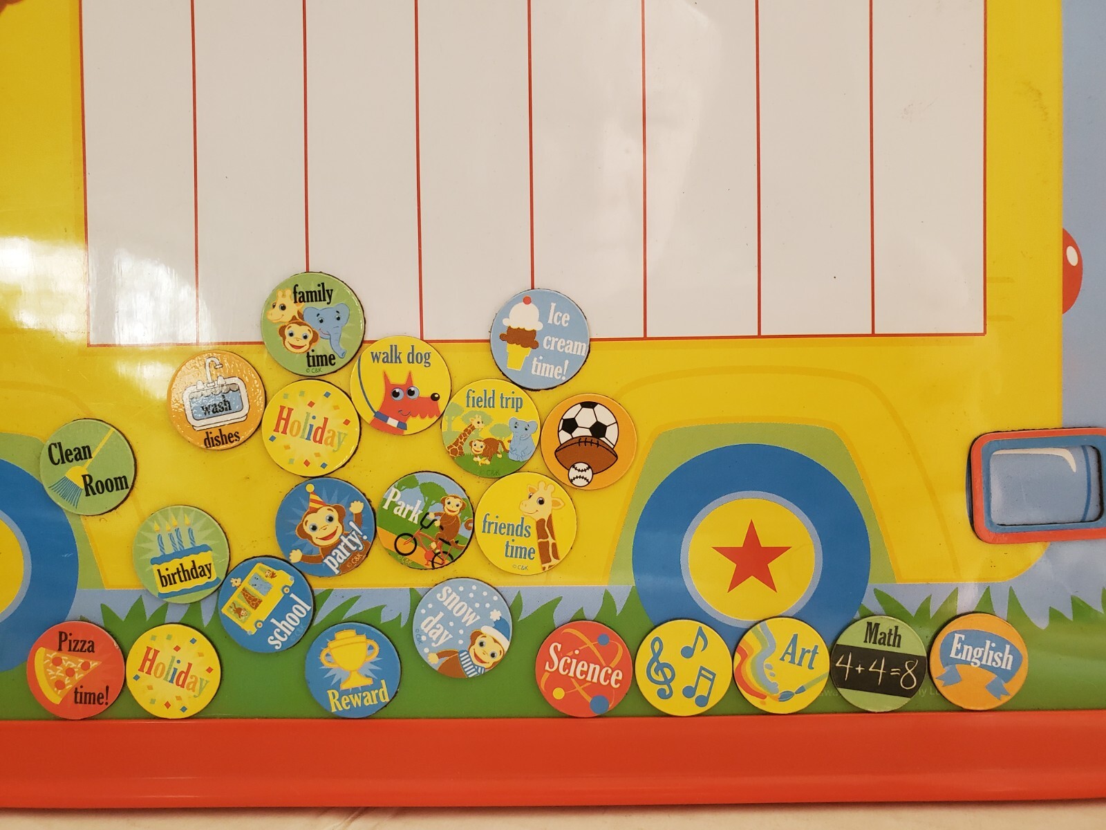 Magnetic Chore Chart Weekly Visual Schedule for Kids