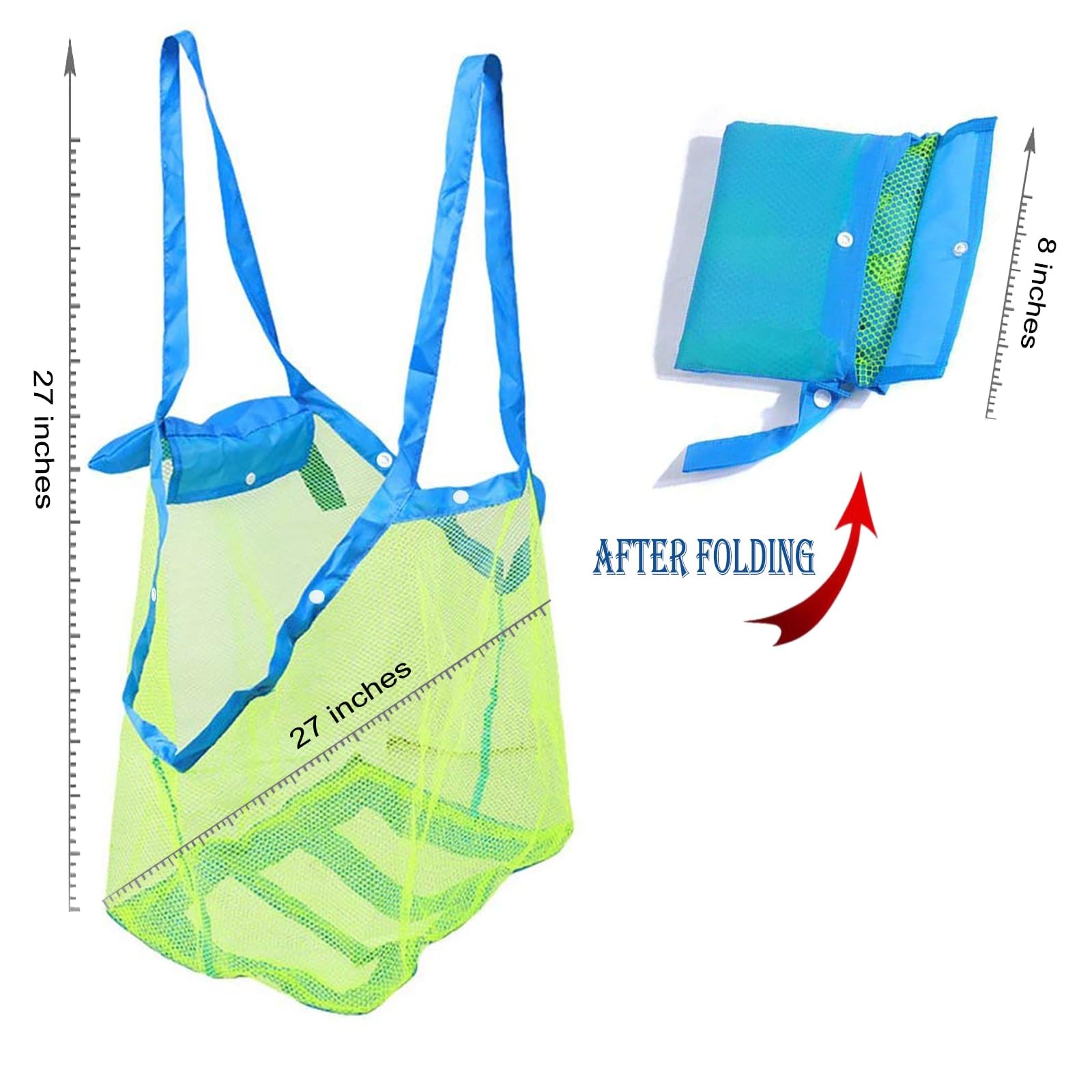 SupMLC Mesh Extra Large Beach Bags and Totes – Holds Toys, X-Large, Green