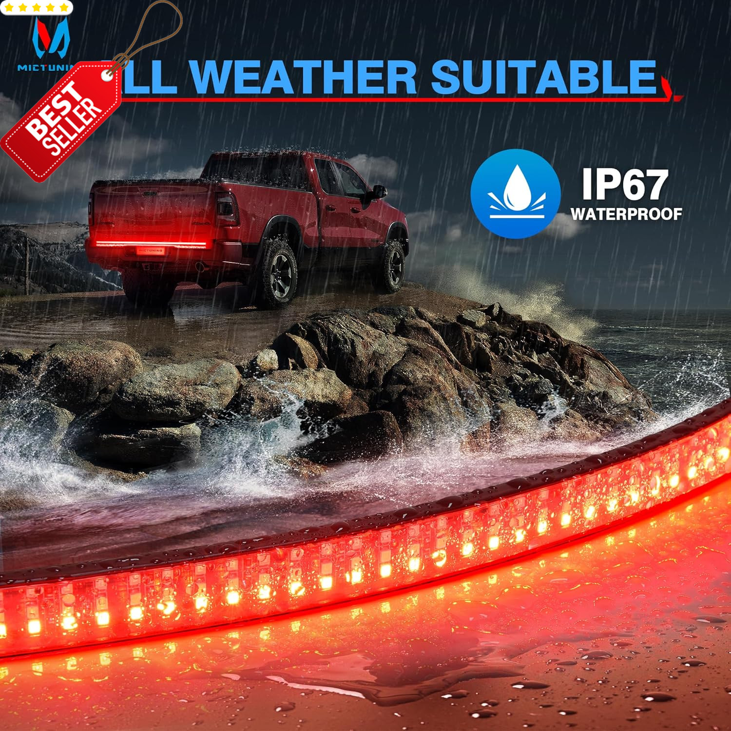 60in LED Tailgate Light Bar Sequential Turn Brake 5 Function Waterproof – US