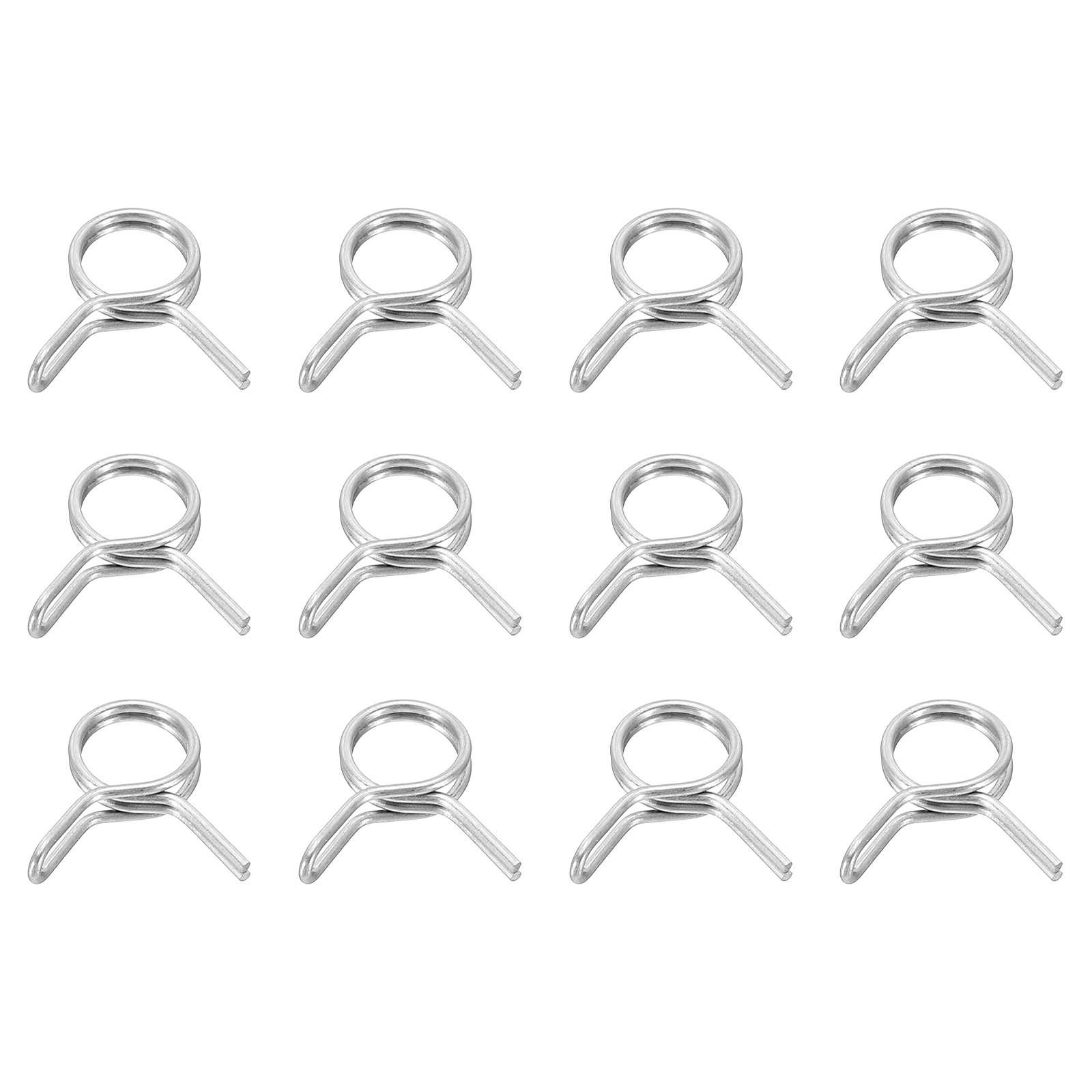 12Pcs 6.5mm ID 6.5-8.1mm OD Double Wire Spring Hose Clamp Spring Clips Clamps
