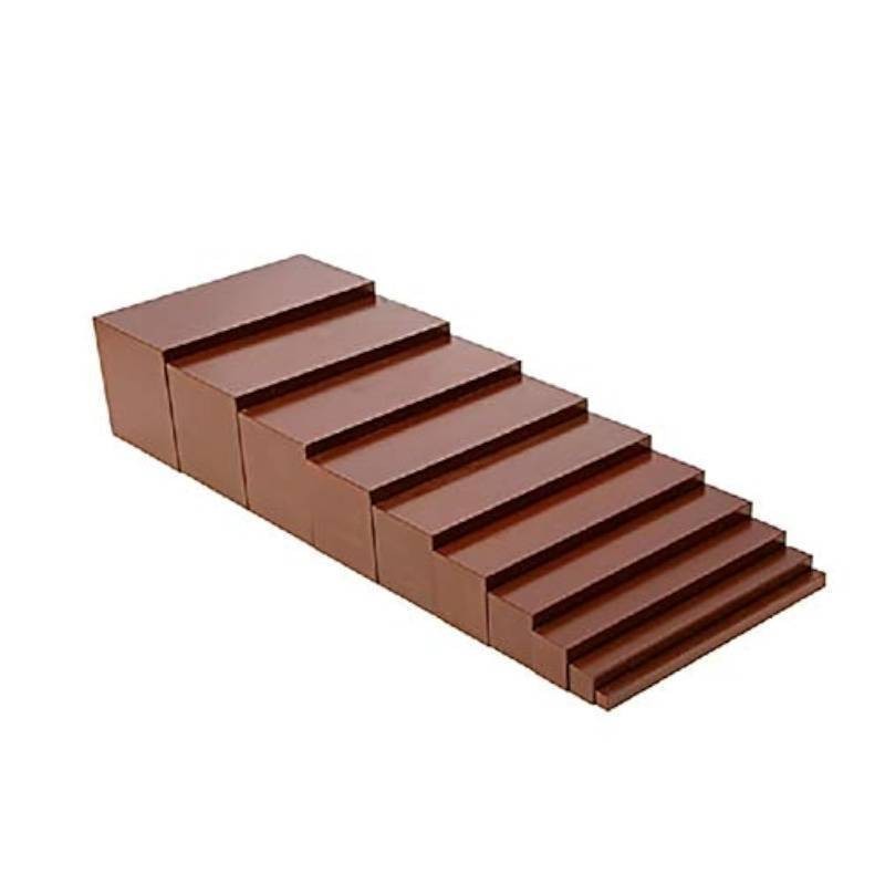 Adena Montessori Small Brown Stair Prisms 6mo-3yr~Motor Skill-Early Math Concept