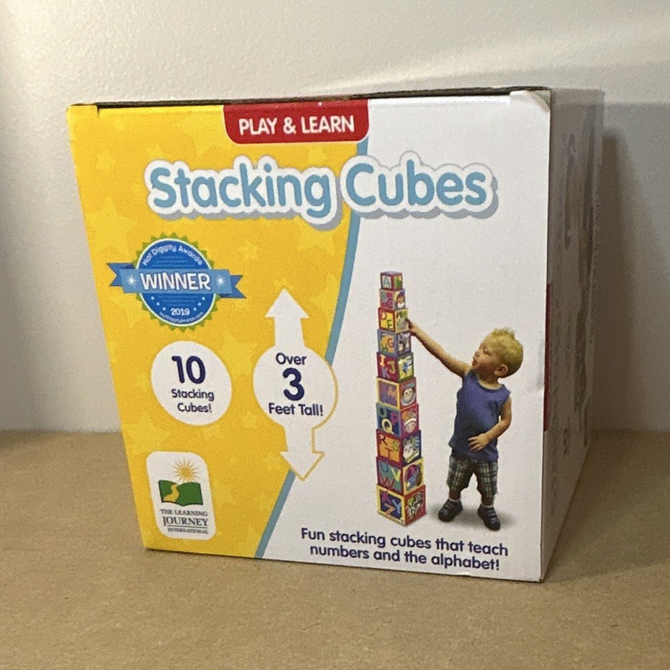 The Learning Journey Play & Learn Stacking Cubes, 10pc Multicolor Alphabet