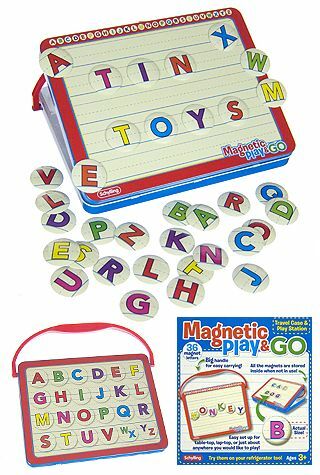 Magnetic Play and Go ABC Tin Carrying Case and Magnetic Letters