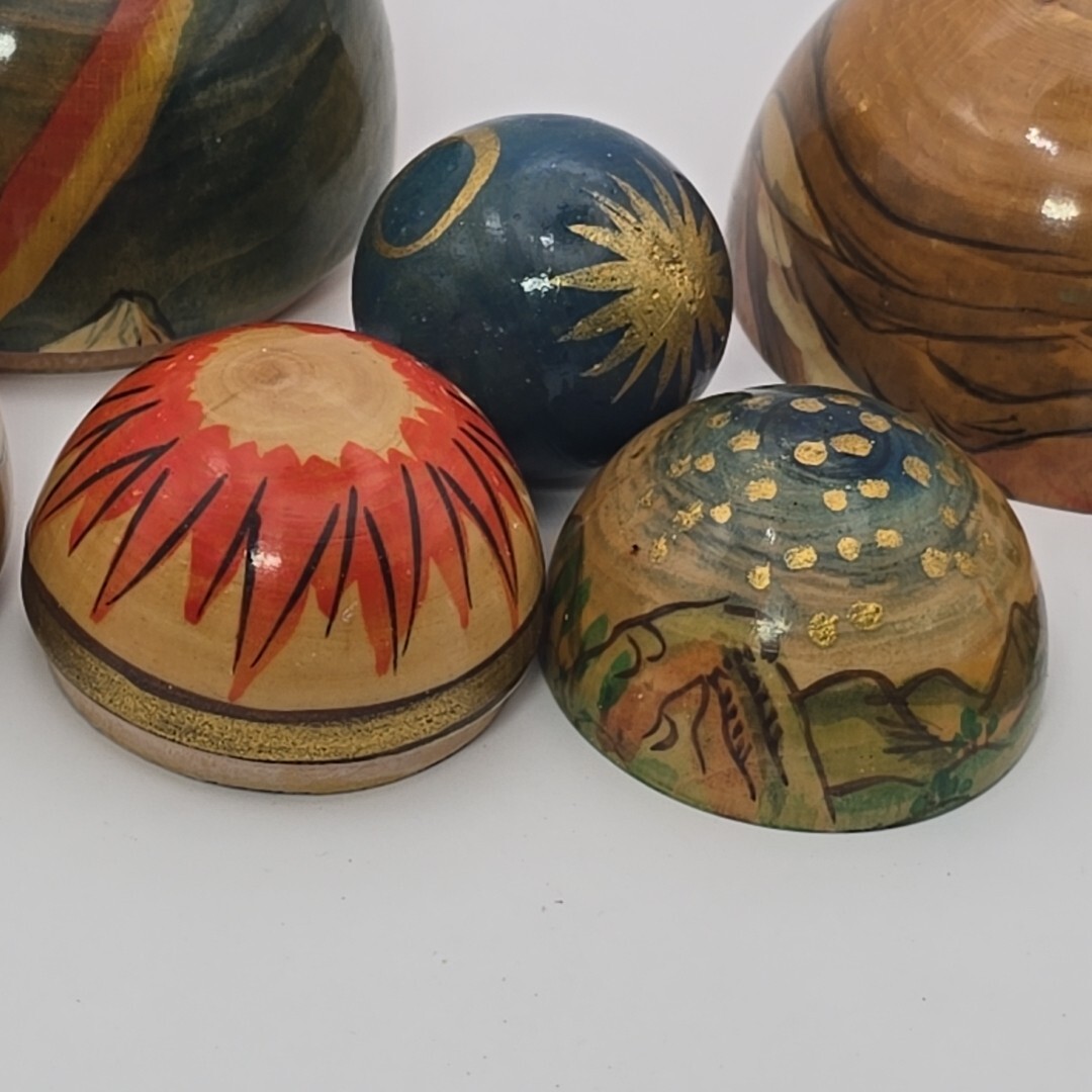 Nesting Globe Ball Sphere Earth Volcano Water Sky Birds Man Woman Creation 3″
