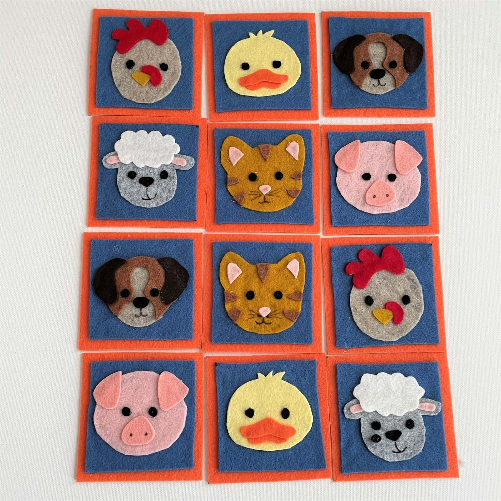 Farm Animal Match Game Felt Sample Set for Felt or Flannel Board Play