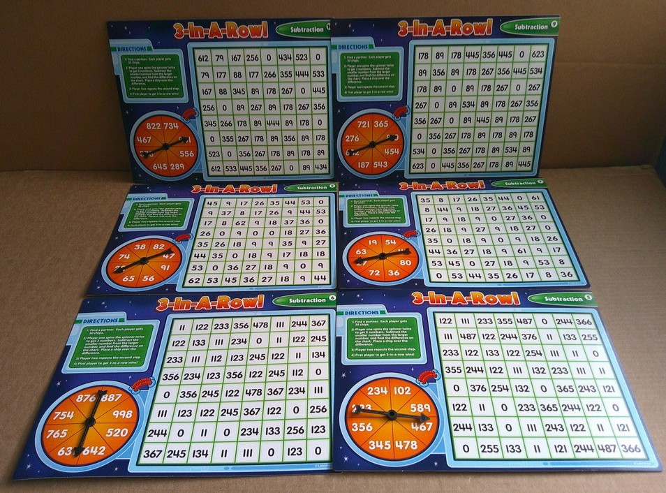 Lakeshore Learning – 3-in-A-Row! Multilevel Math Game – Subtraction # FF547