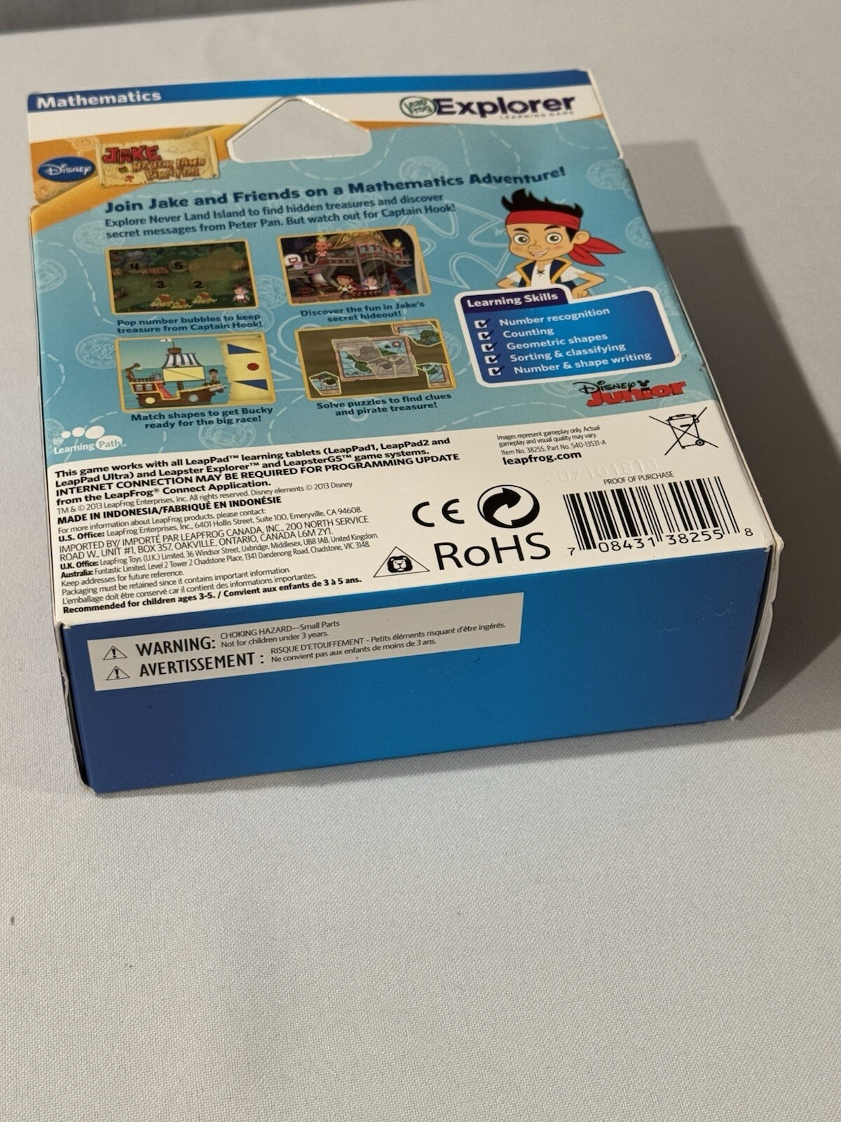 Brand NEW LeapFrog Jake & The Never Land Pirates Learning Game With JAKE FIGURE