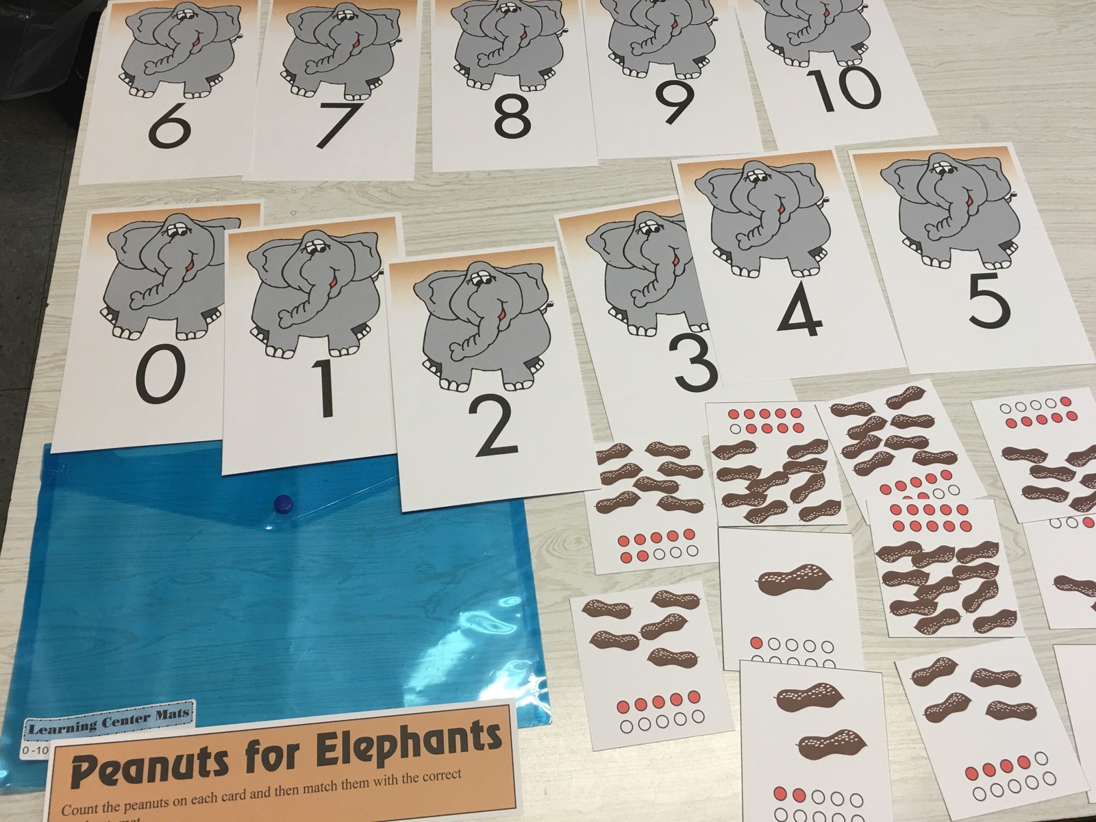 Peanuts For Elephants Learning Center- Math Mats MATS – Laminated Mats