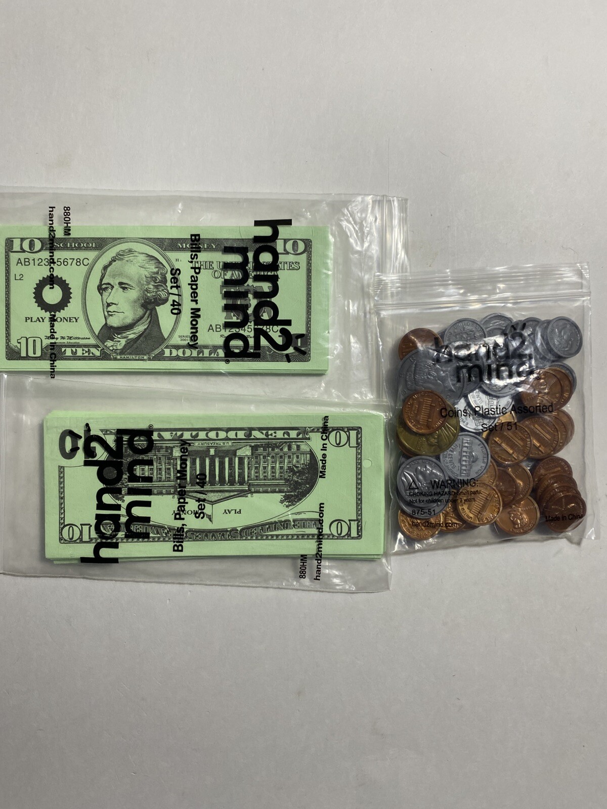 Educational Play Money Hand To Mind 1s 5s 10s Pennies Nickels Dimes Quarters SBA