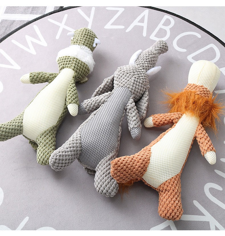 Plush Cartoon Puppy Dog Toy Pet Dog Chew Squeak Toys For Small Dogs Teeth Grindi