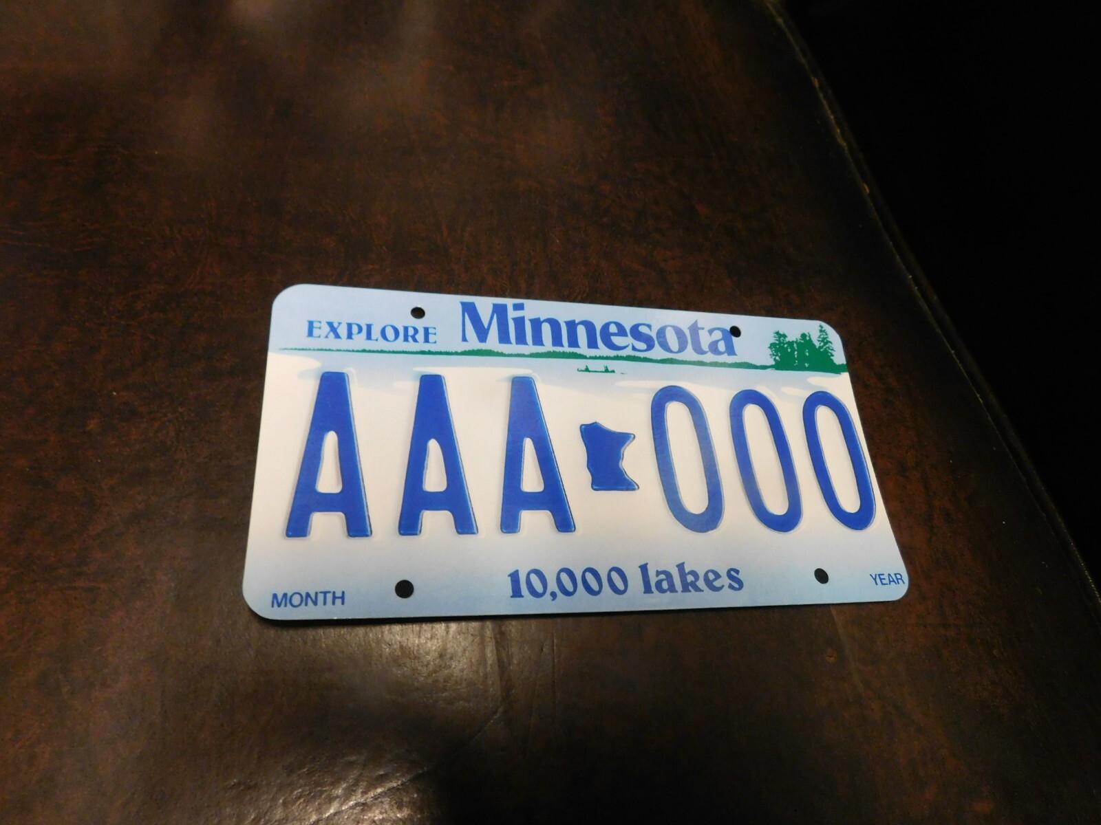 Flash Card Miniature Glossy Paper License Plate 2001 Series Sample Minnesota