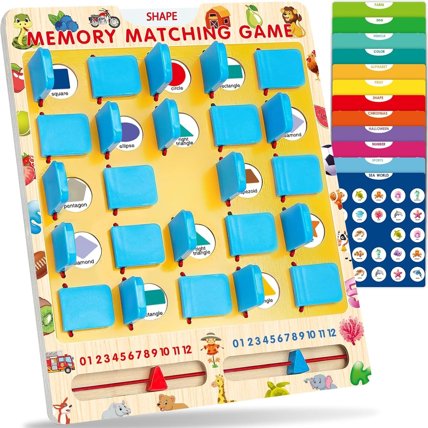 Kids Matching Memory Game Travel Board Game Toddler Learning Toy Ages 3-8