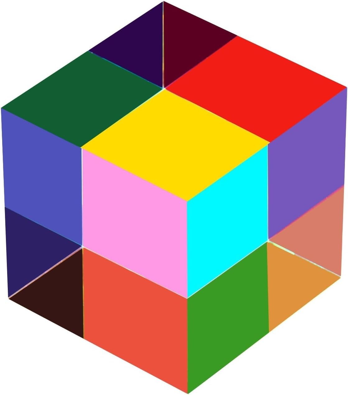 40mm Color Cube Acrylic Prism CMY Mixing Educational Physics Toy Desktop Decor f