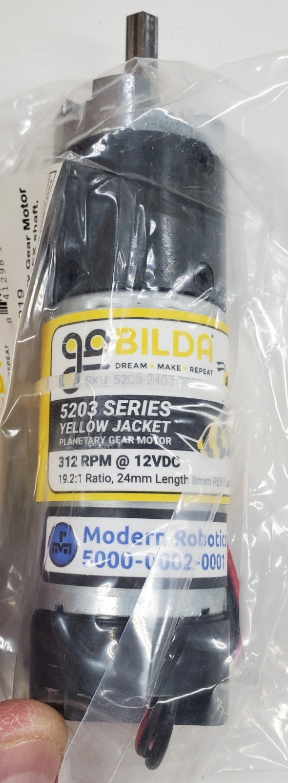goBUILDA Yellow Jacket Planetary Gear Motor 24mm 8mm Rex NEW