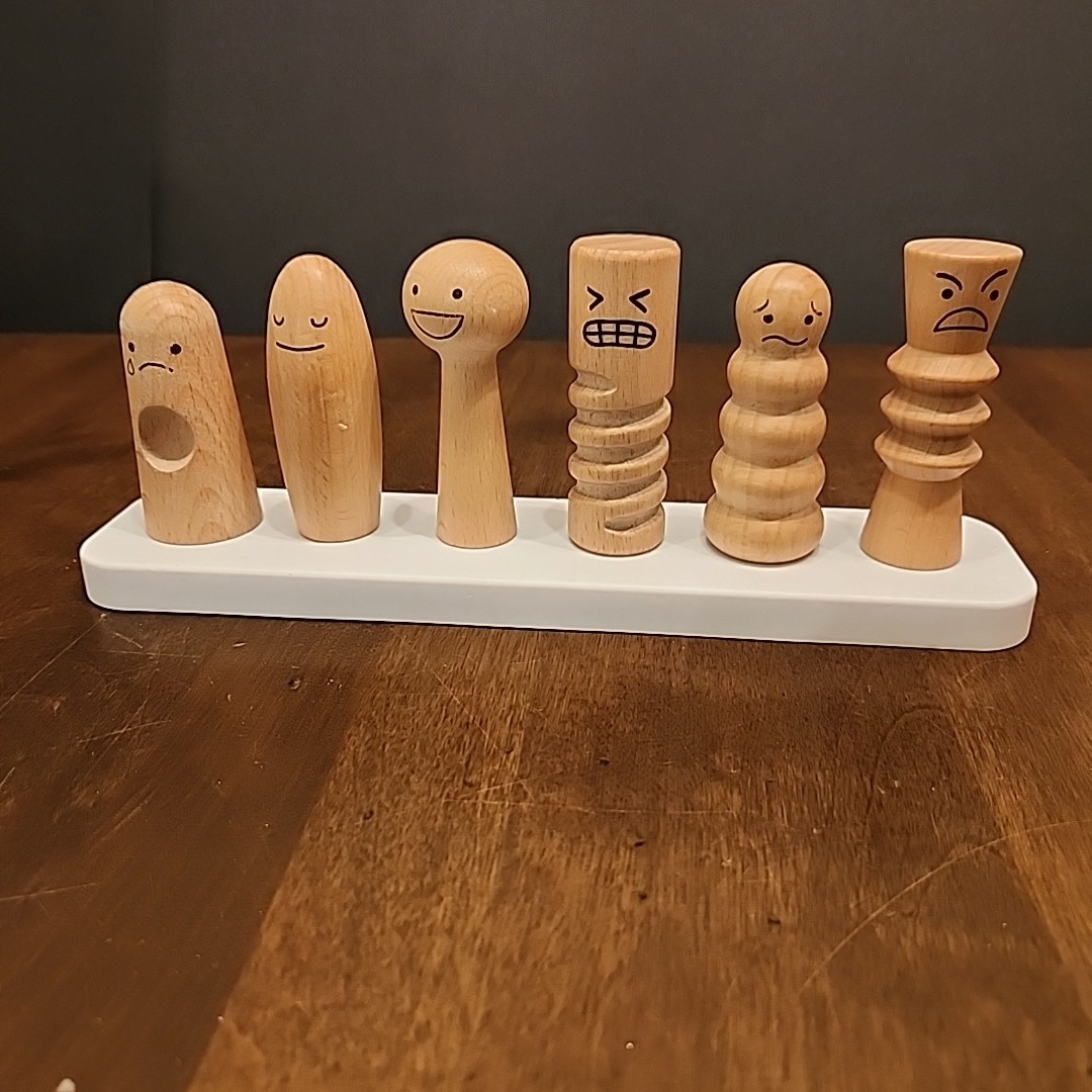 Lovevery Wooden Emotion Dolls and Stand from the Observer Play Kit