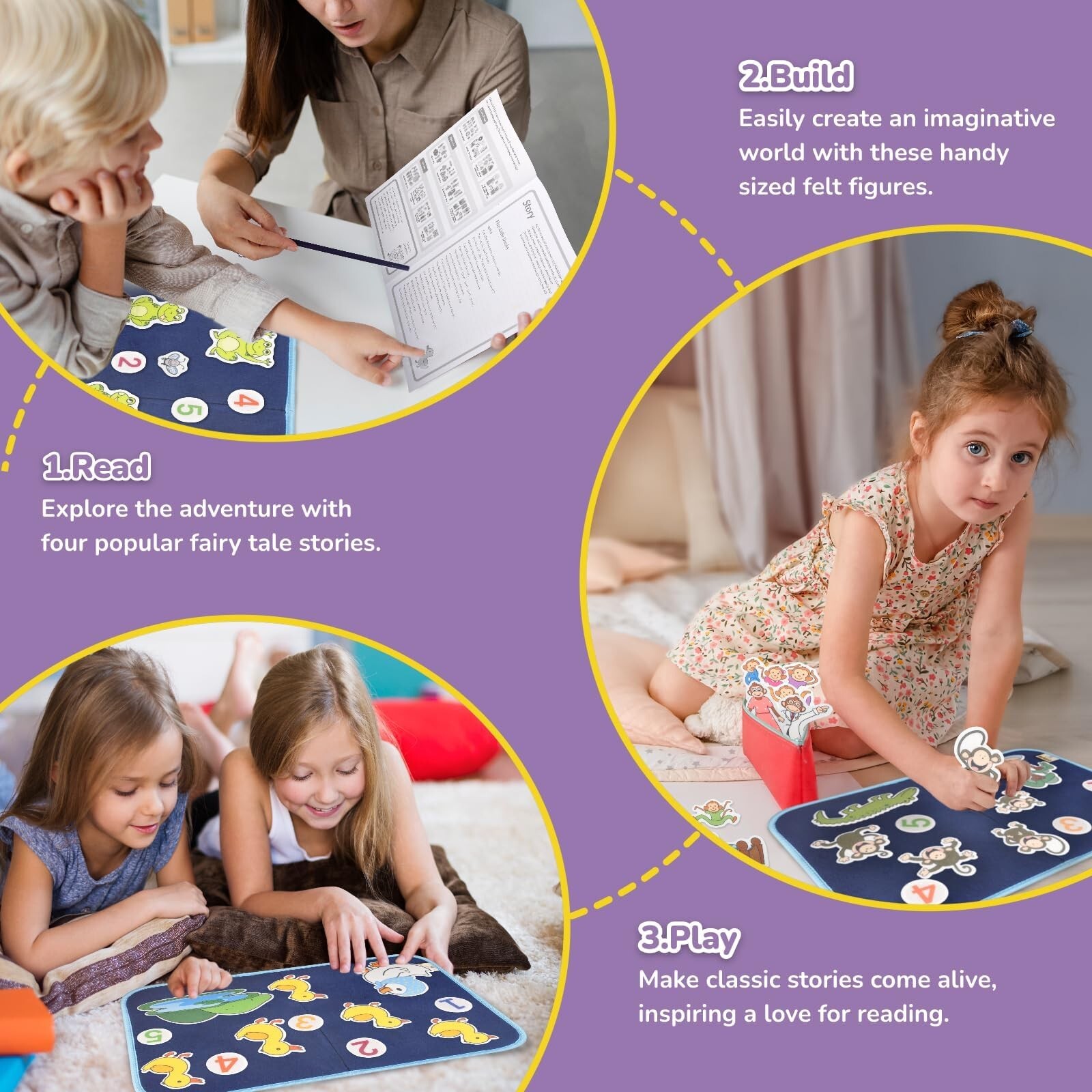 CHEFAN 12 Pack Felt Storyboard Pieces for Toddler, Flannel Board Stories for …