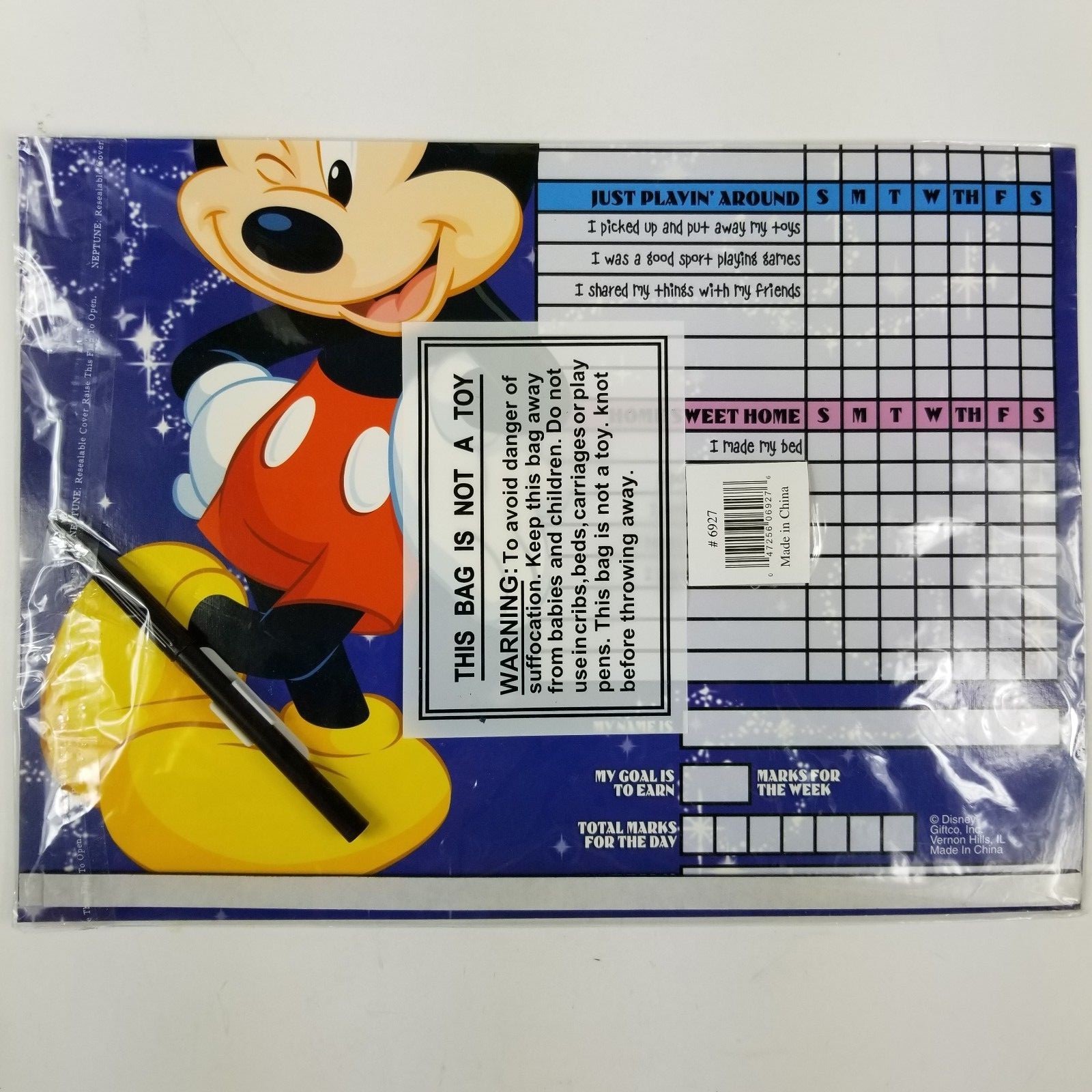 Disney Mickey Mouse Responsibility Chore Chart Dry Erase Marker Sealed New