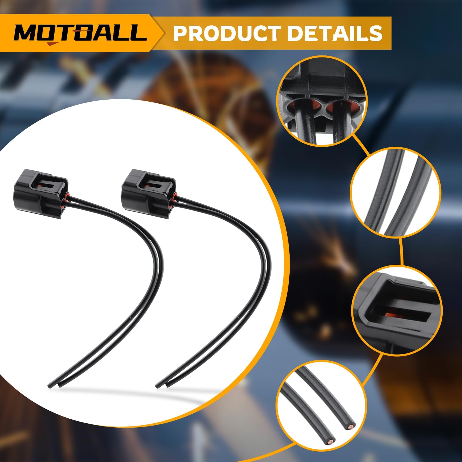 MOTOALL Ignition Coil Plug Harness Pigtail 2-Way Ford Lincoln Mazda Suzuki 8pcs