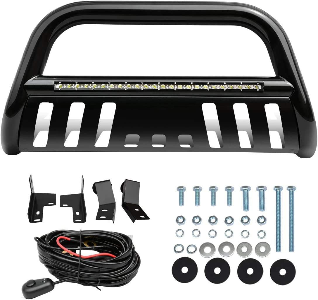 Bull Bar Compatible with 05-15 Toyota Tacoma 3″ Tube Brush Push Grille Guard Fro