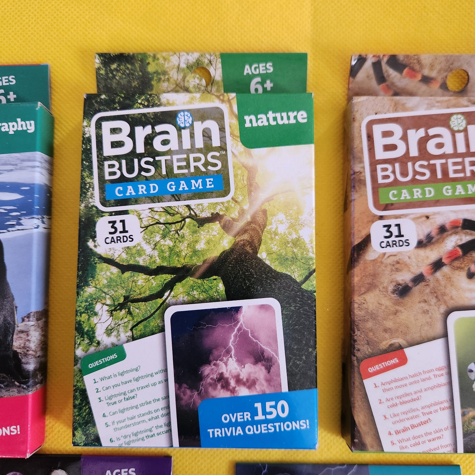 Brain Busters Gaming Cards – Space, -Geography,Dinosaurs, Nature,Creepy Crawlies