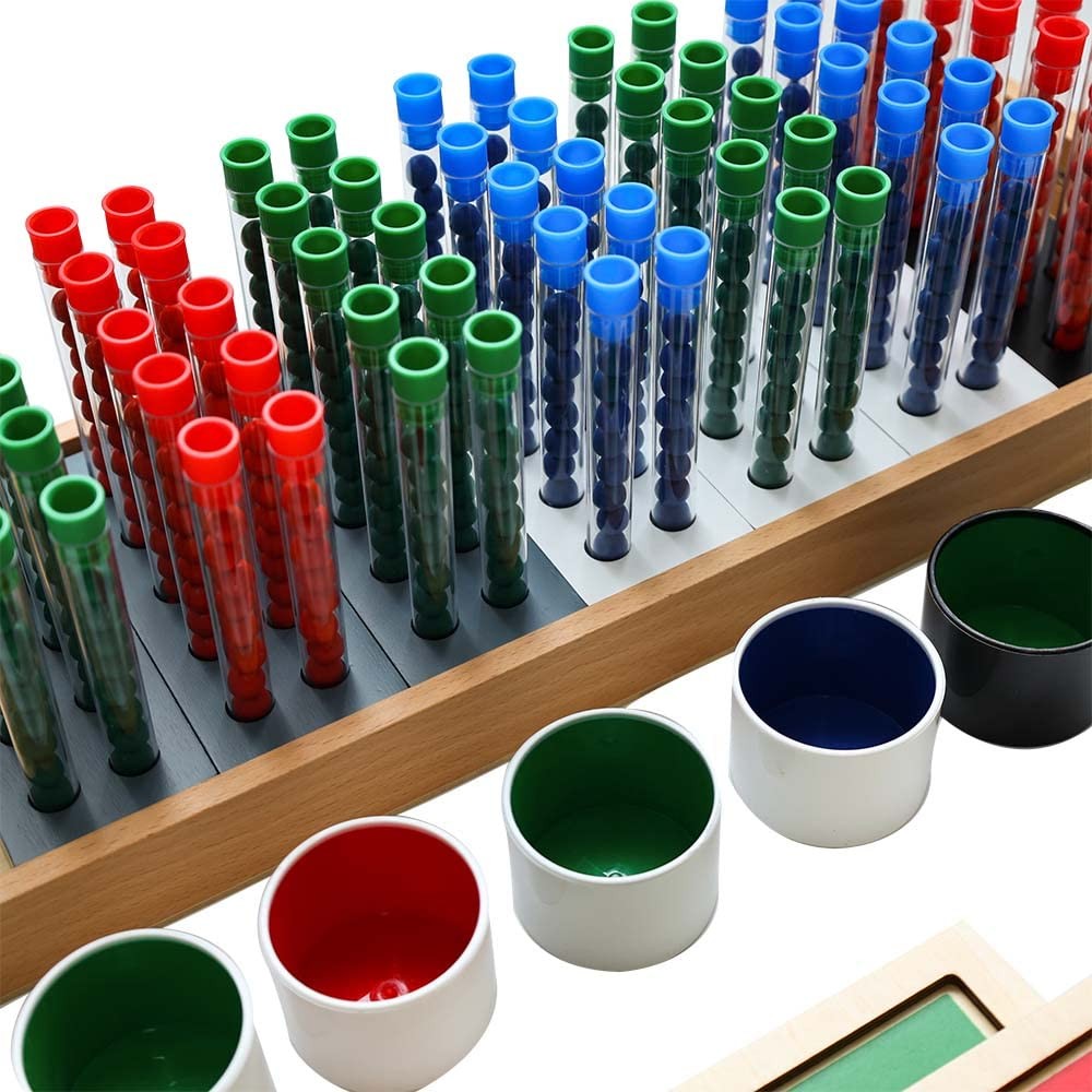 Kghios Montessori Long Division Medium, White, Gray, Black, Green, Blue, Red