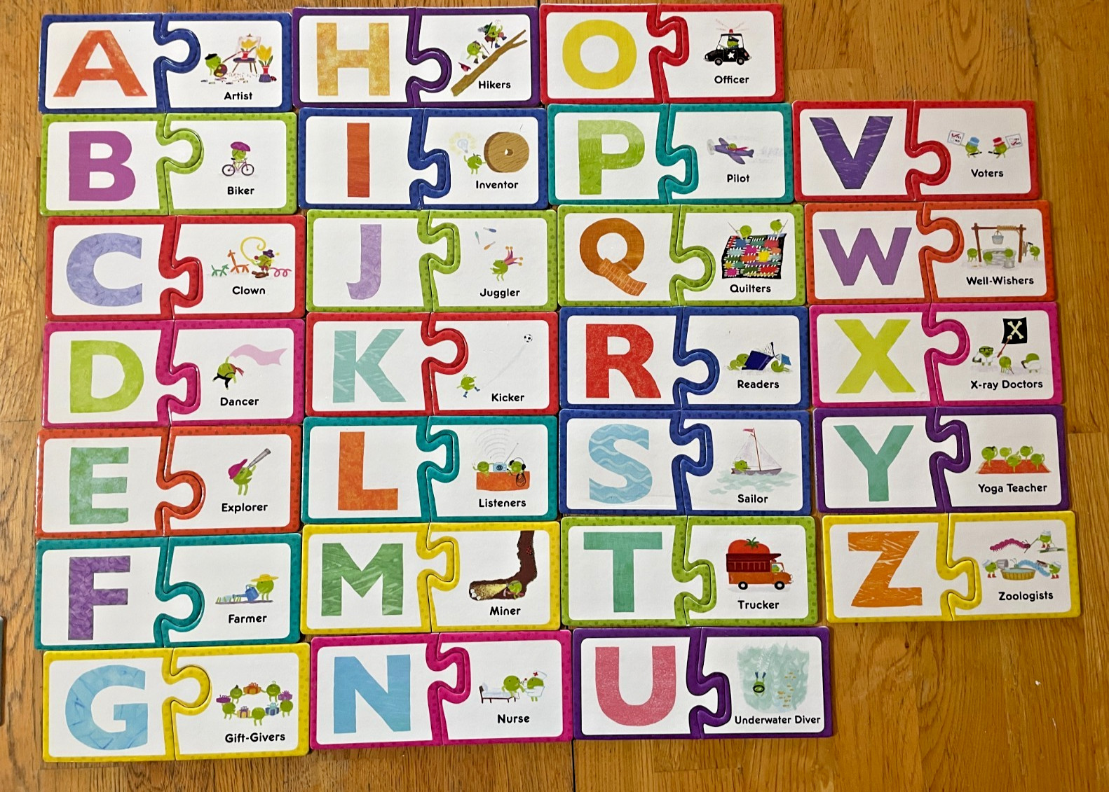 Scholastic LMNO Peas Matching Puzzle Pairs Alphabet Numbers 72 Pieces w/Book