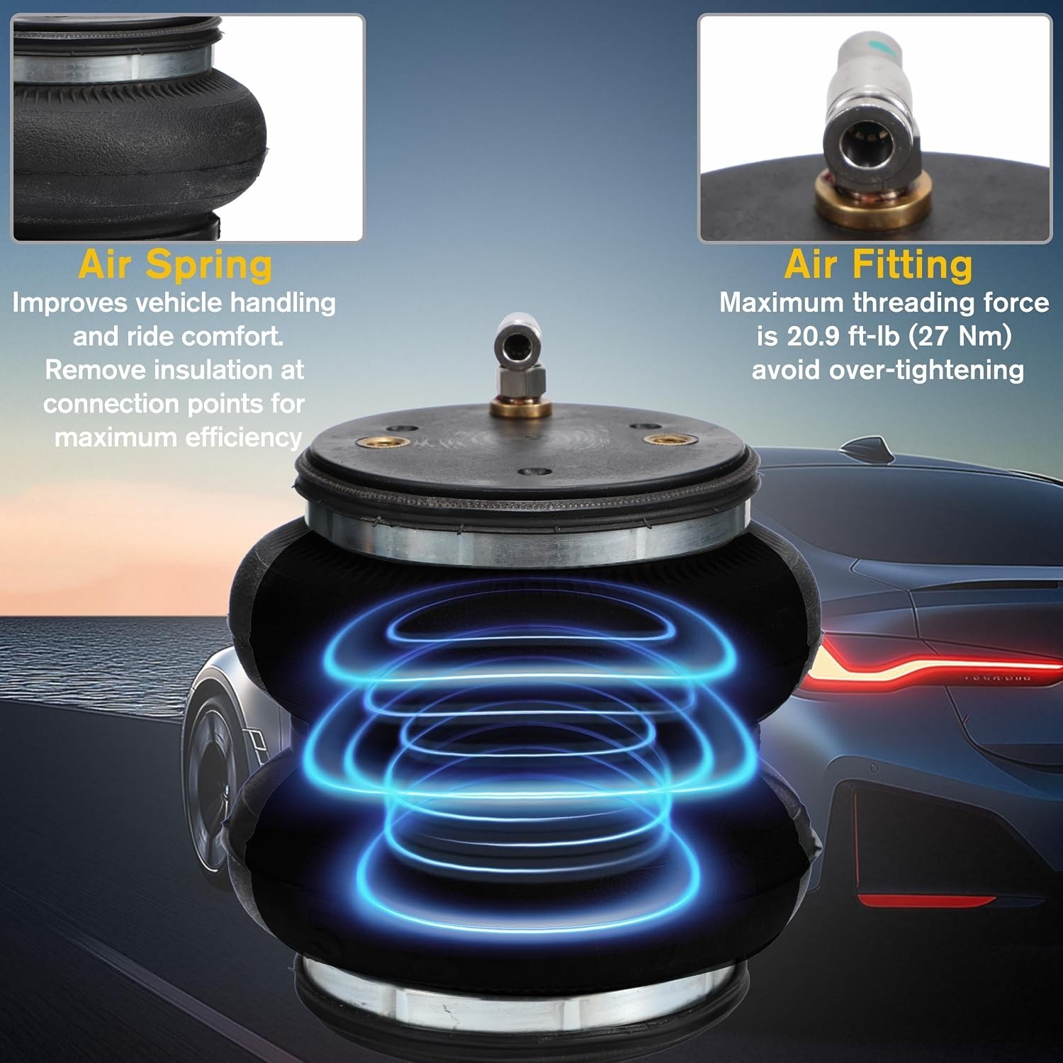 TOPICK Rear Air Bags Suspension Kit for 2019-2026 Chevrolet Chevy Silverado G…