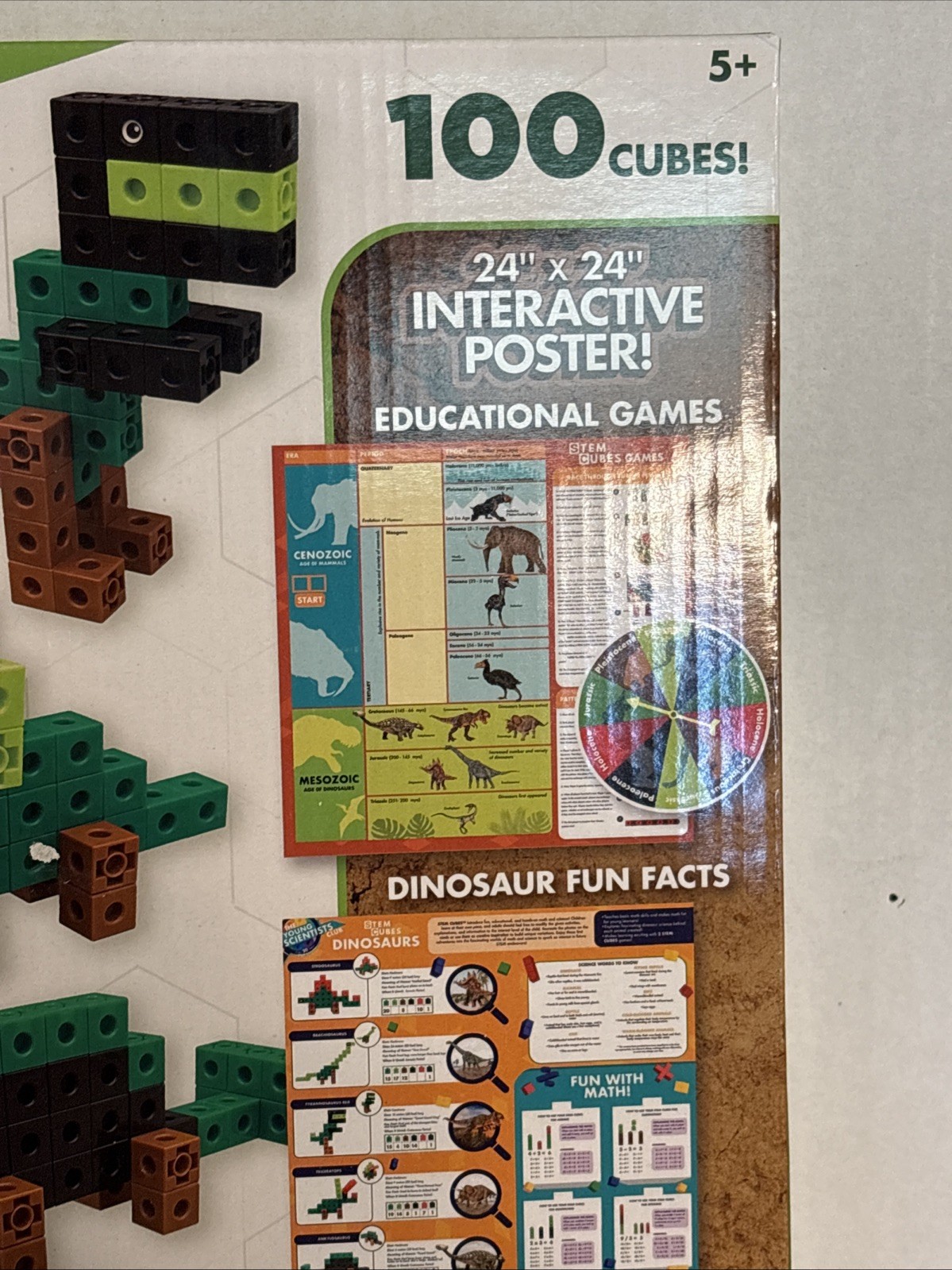 DINOSAURS Build Learn Create STEM CUBES Interactive Poster Dinosaur BRAND NEW