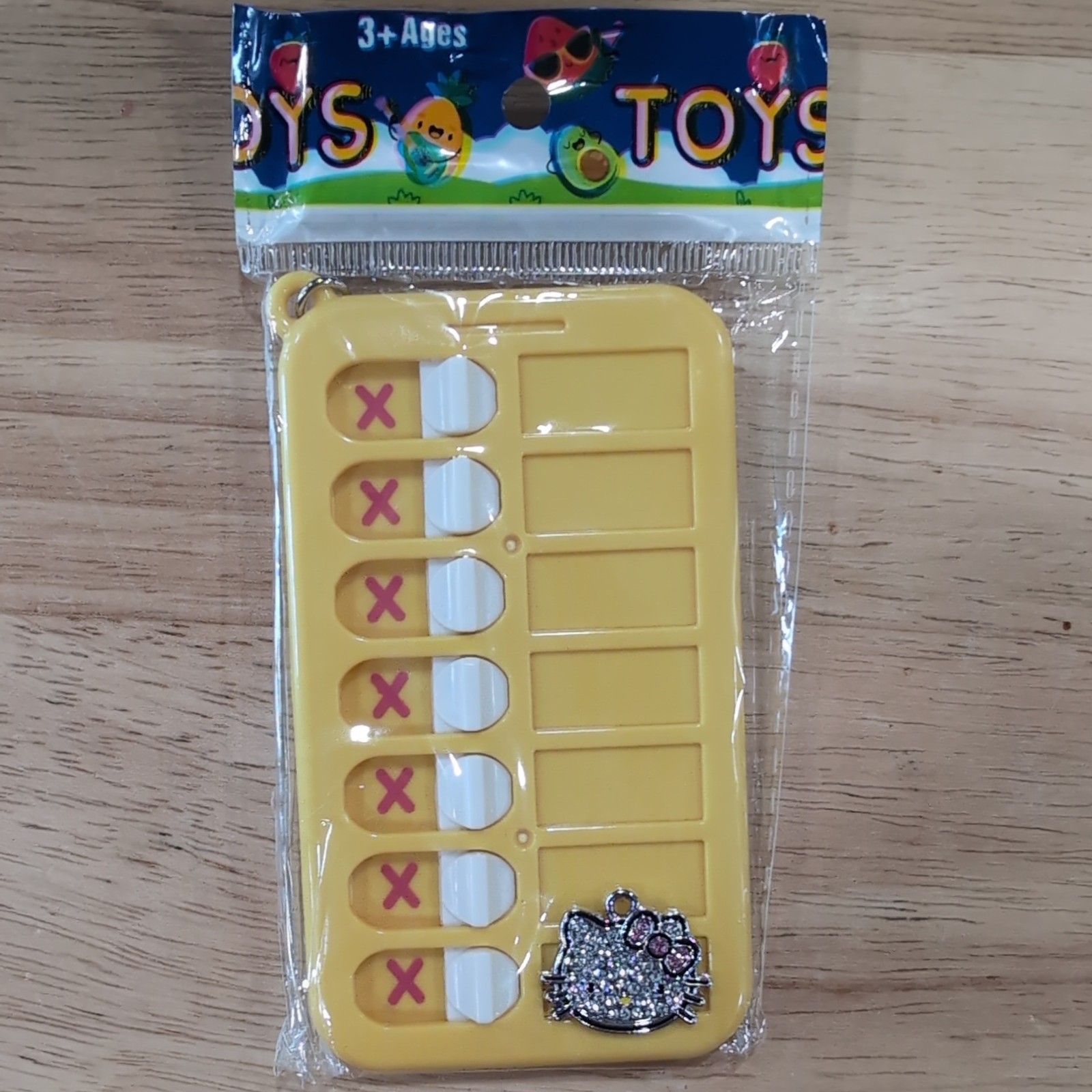 Yellow Chore chart keychain W/Hello Kitty Charm