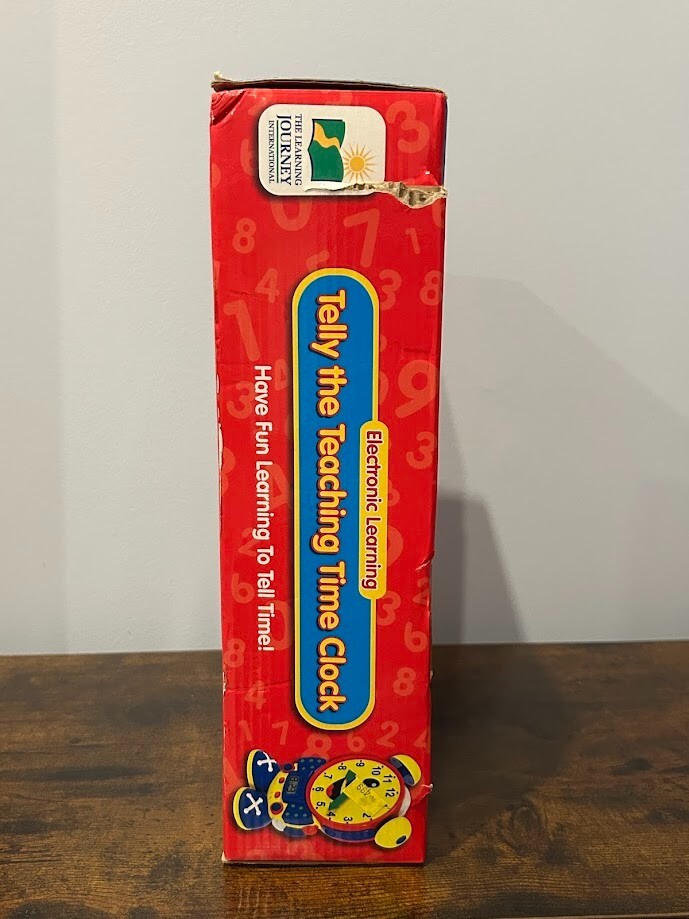 The Learning Journey Telly The Teaching Time Clock Blue/Yellow 2015 NIB