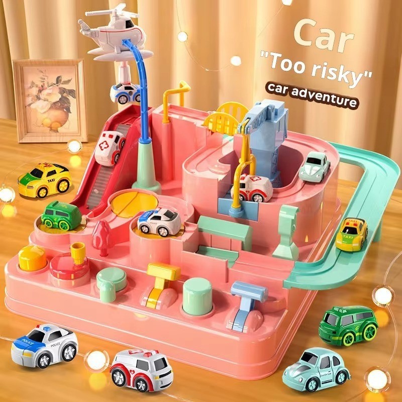 Racing Rail Car Model Educational Toys Children Track Adventure Game Brain