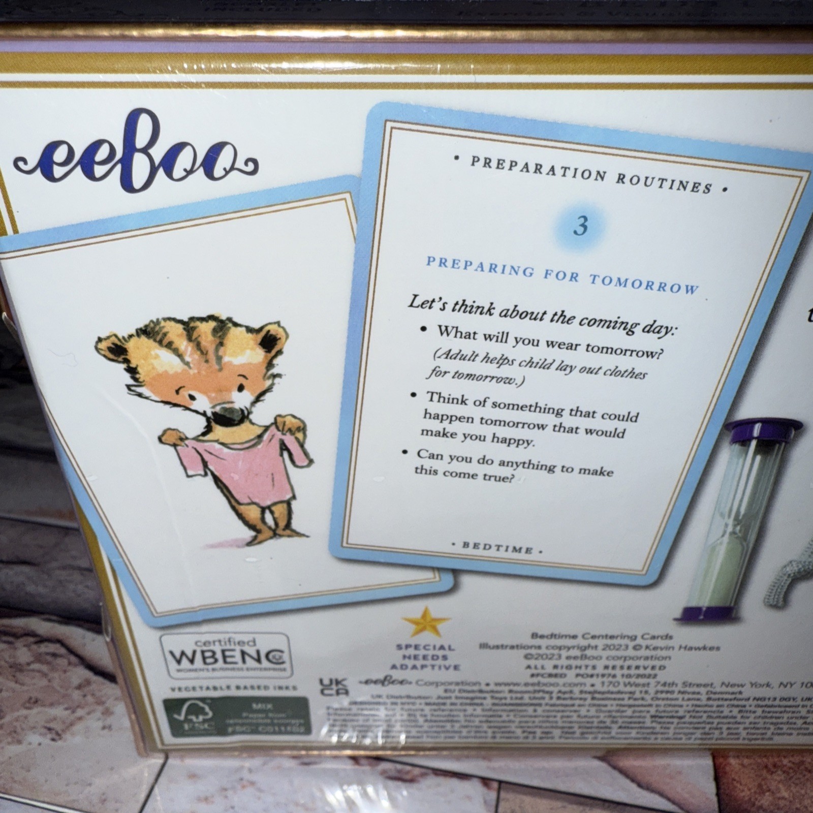 EeBoo Bedtime Centering Cards Exercises & Visualizations 36 Cards Bag Timer