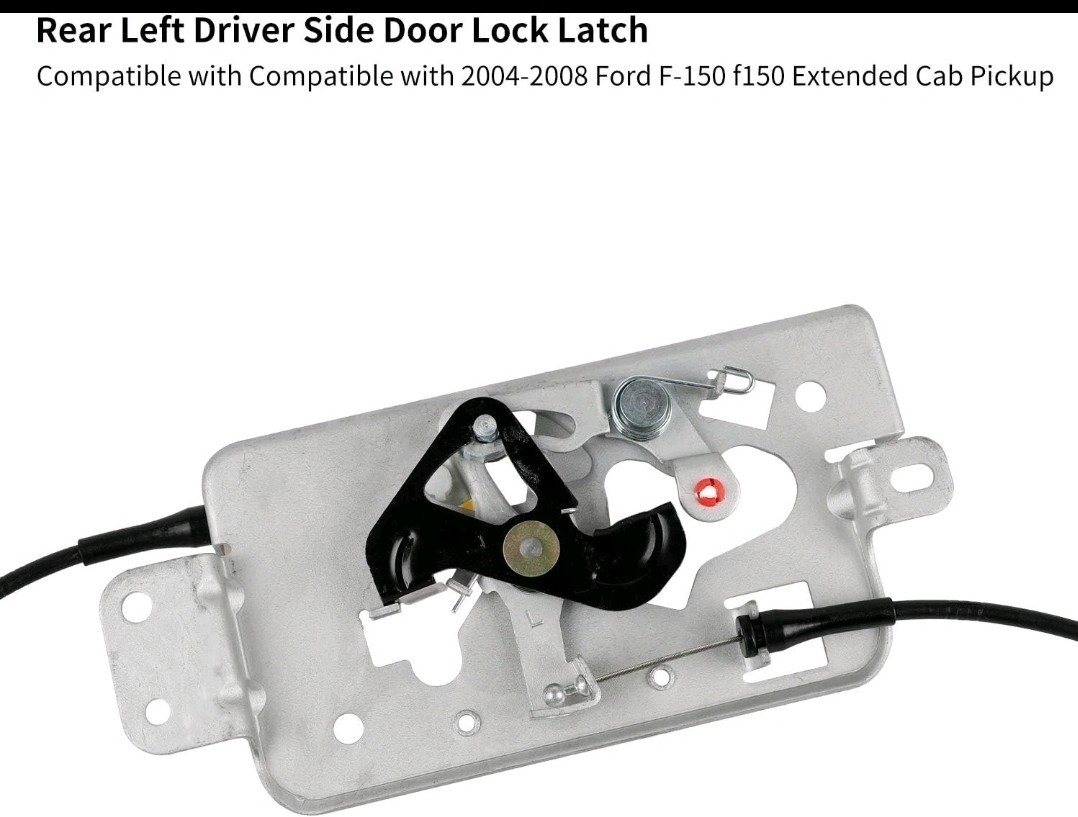 Left Driver Side Rear Door Lock Latch & Cable Compatible with Ford F150 Extended