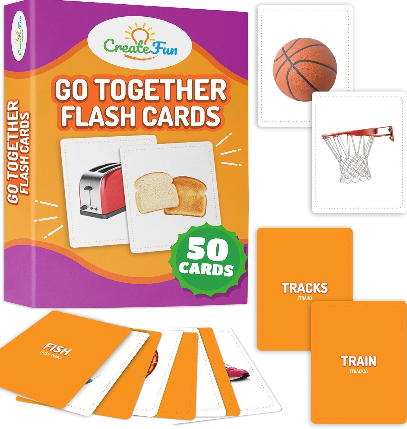 Matching Flash Cards for Kids & Adults – 50 Realistic Picture Cards for Speech T
