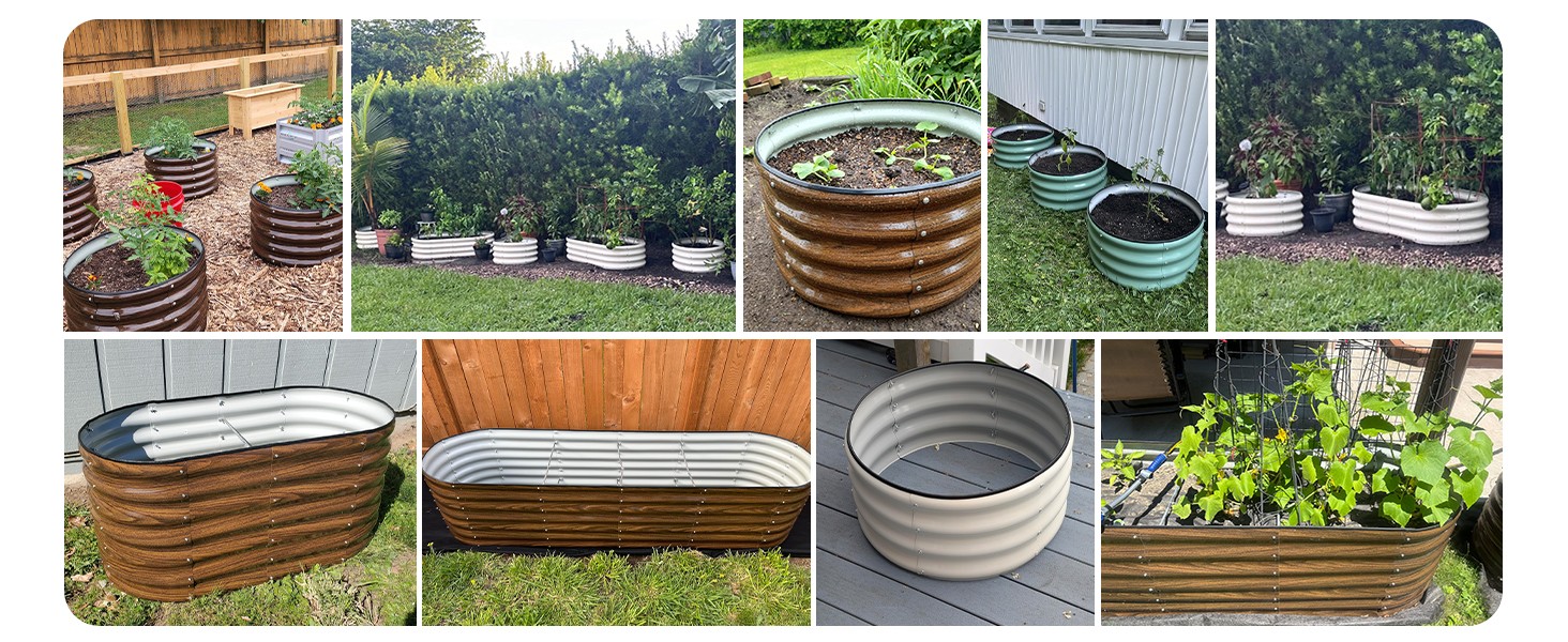 2-Pack 4x2x2FT Galvanized Raised Garden Bed Kit, Metal Planter Box for Planting