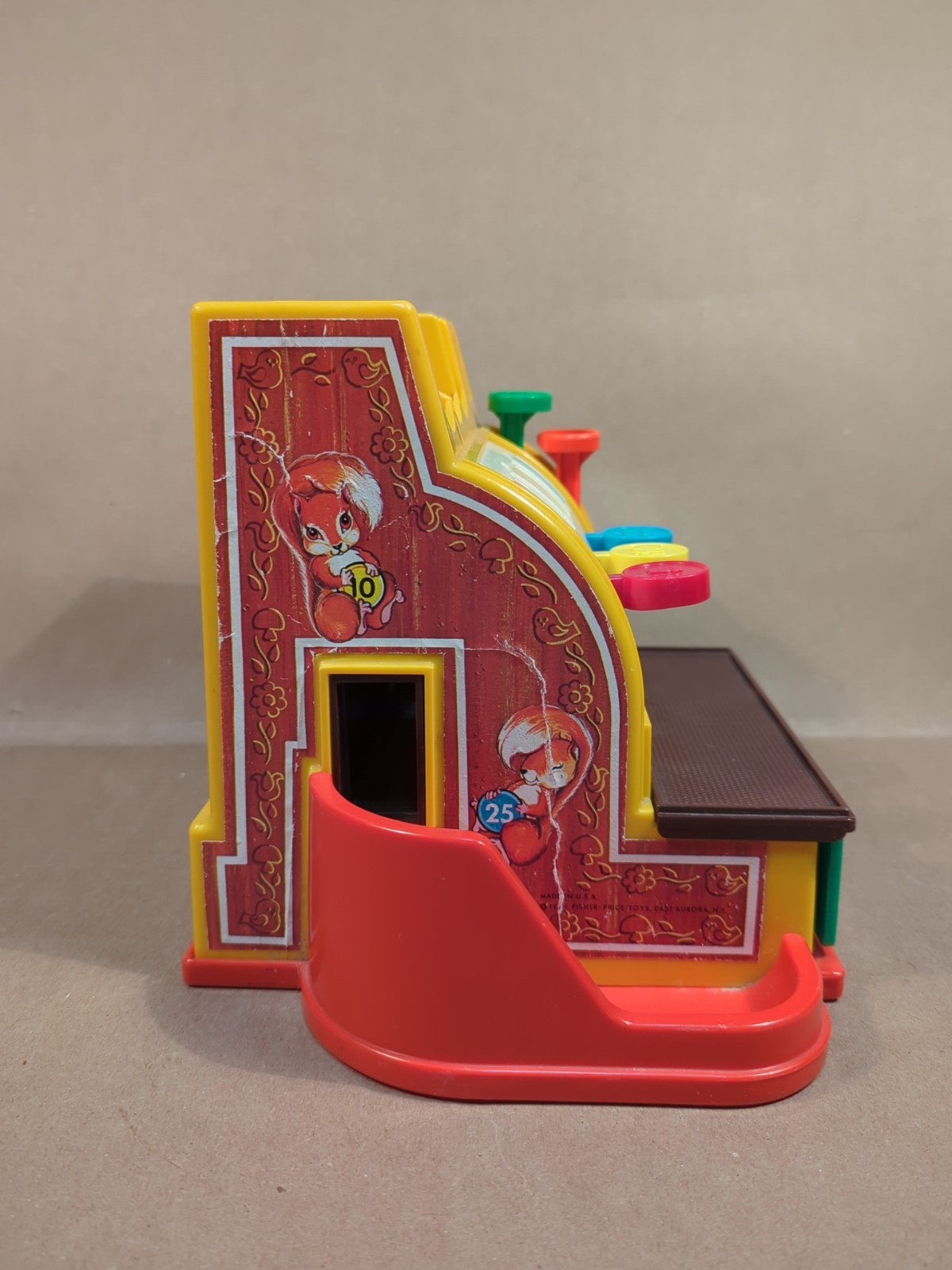 Vintage 1974 Fisher Price Cash Register Working Bell NO COINS
