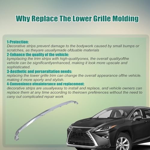 Chrome Bumper Lower Front Grille Trim Molding Compatible with Lexus RX350