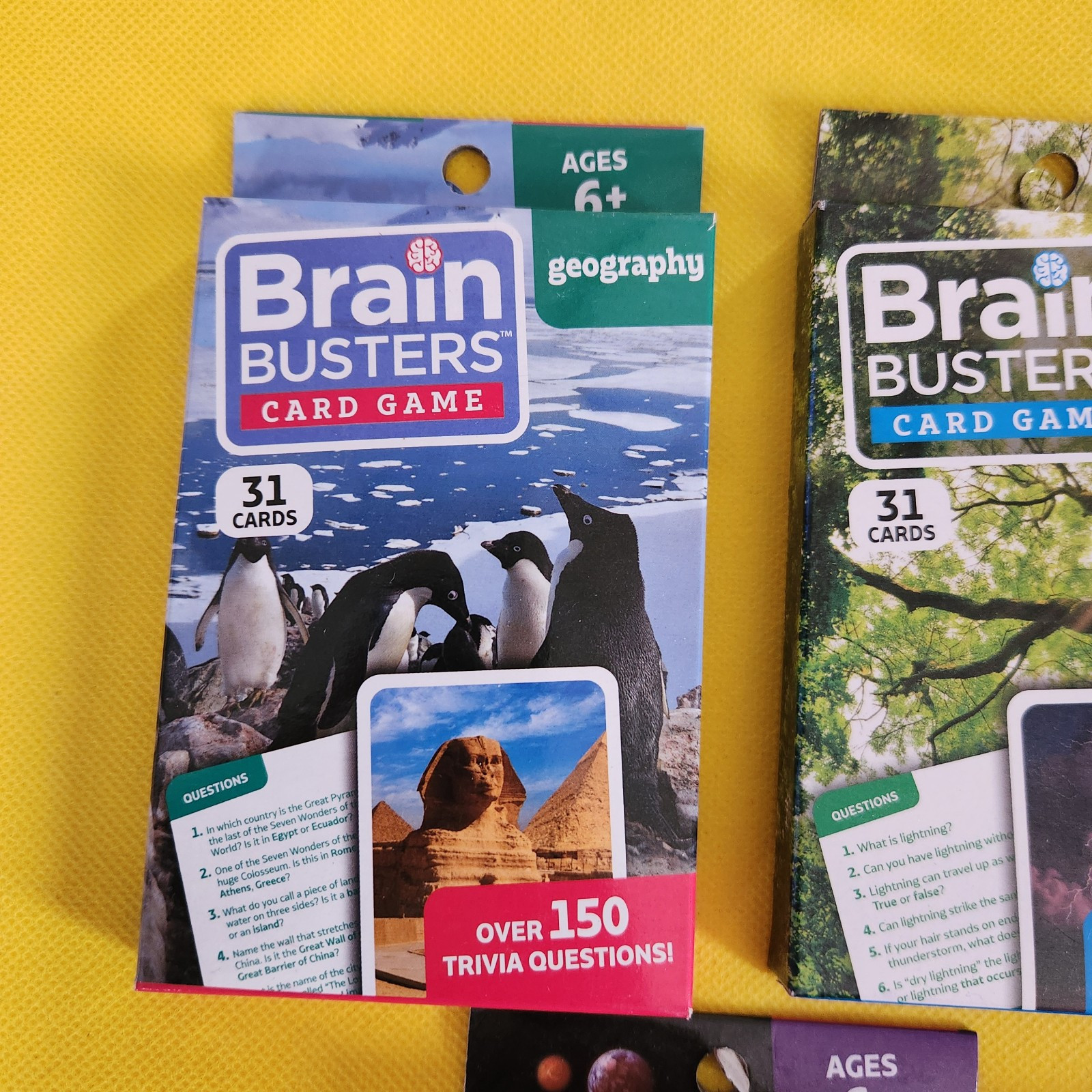 Brain Busters Gaming Cards – Space, -Geography,Dinosaurs, Nature,Creepy Crawlies