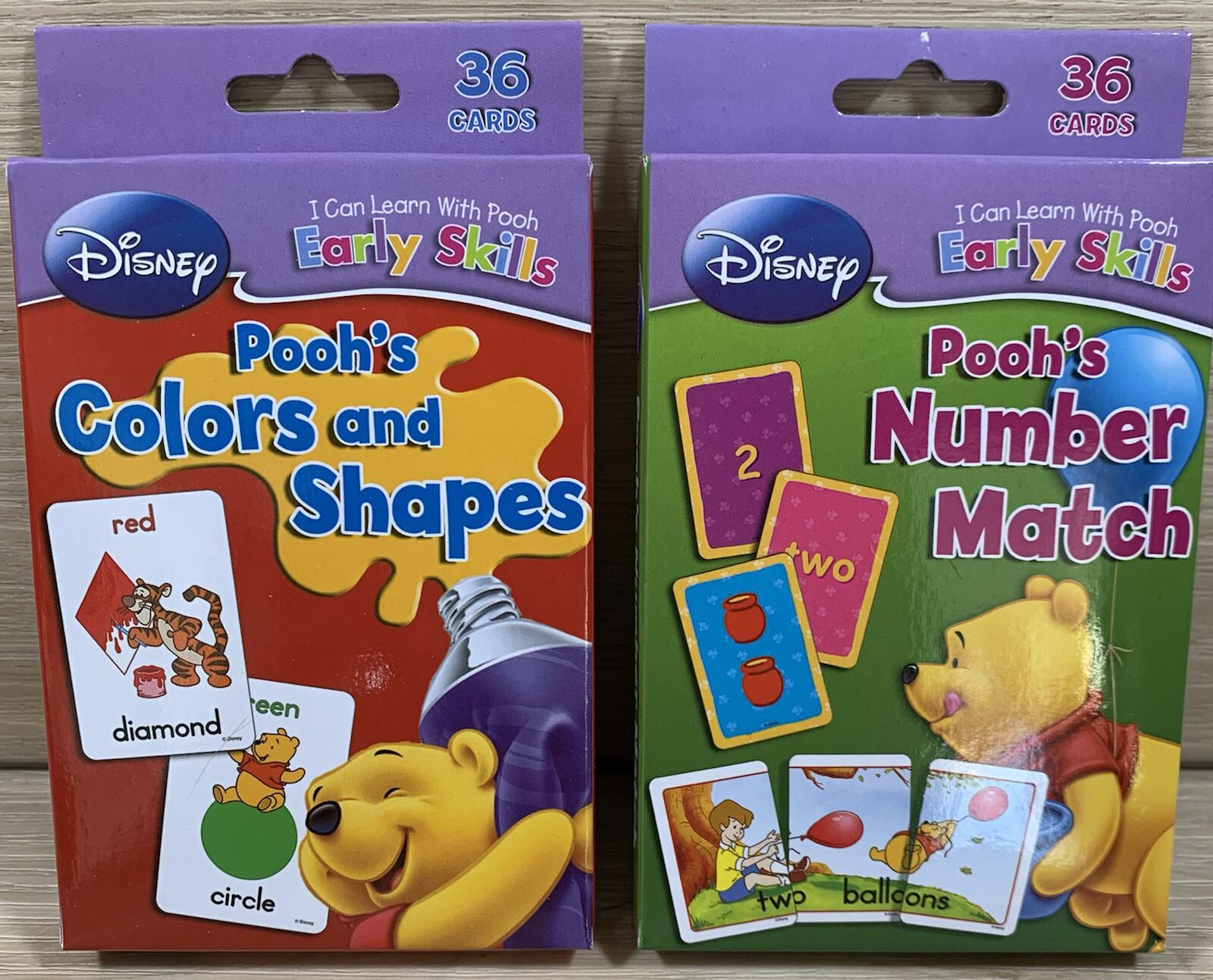Disney I Can Learn With Pooh Flash Cards, Numbers Match and Colors and Shapes